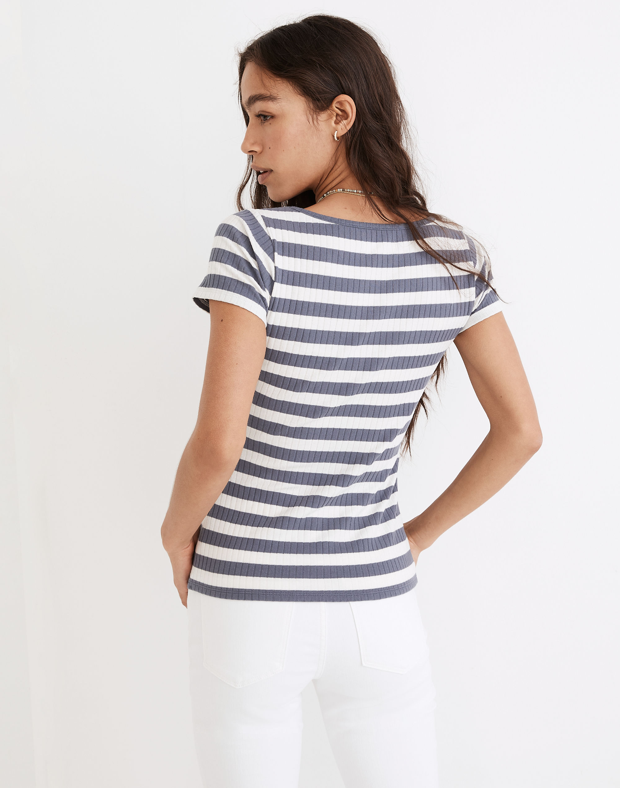 Ribbed Sweetheart Tee in Stripe | Madewell