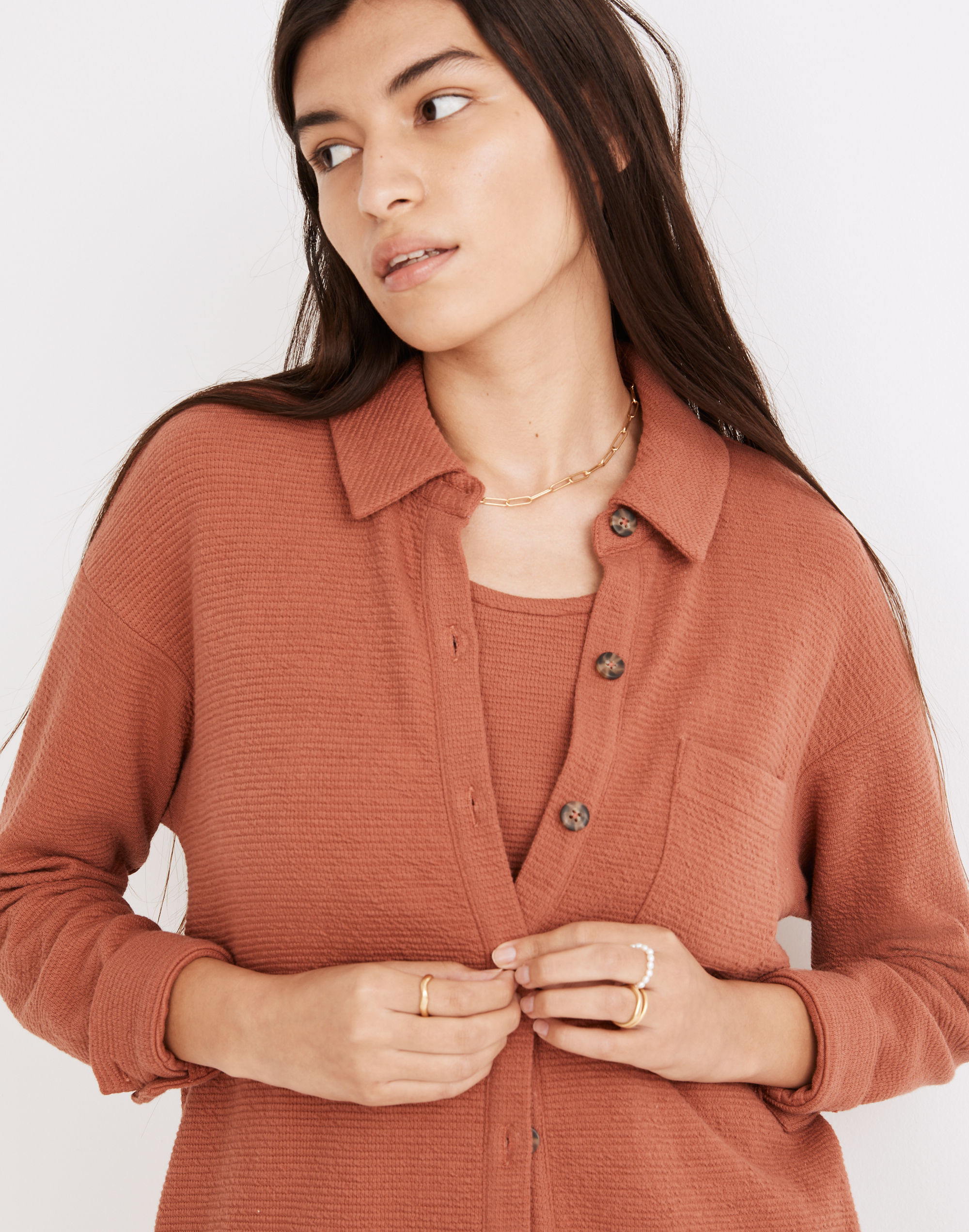 Textural Knit Shirt-Jacket | Madewell