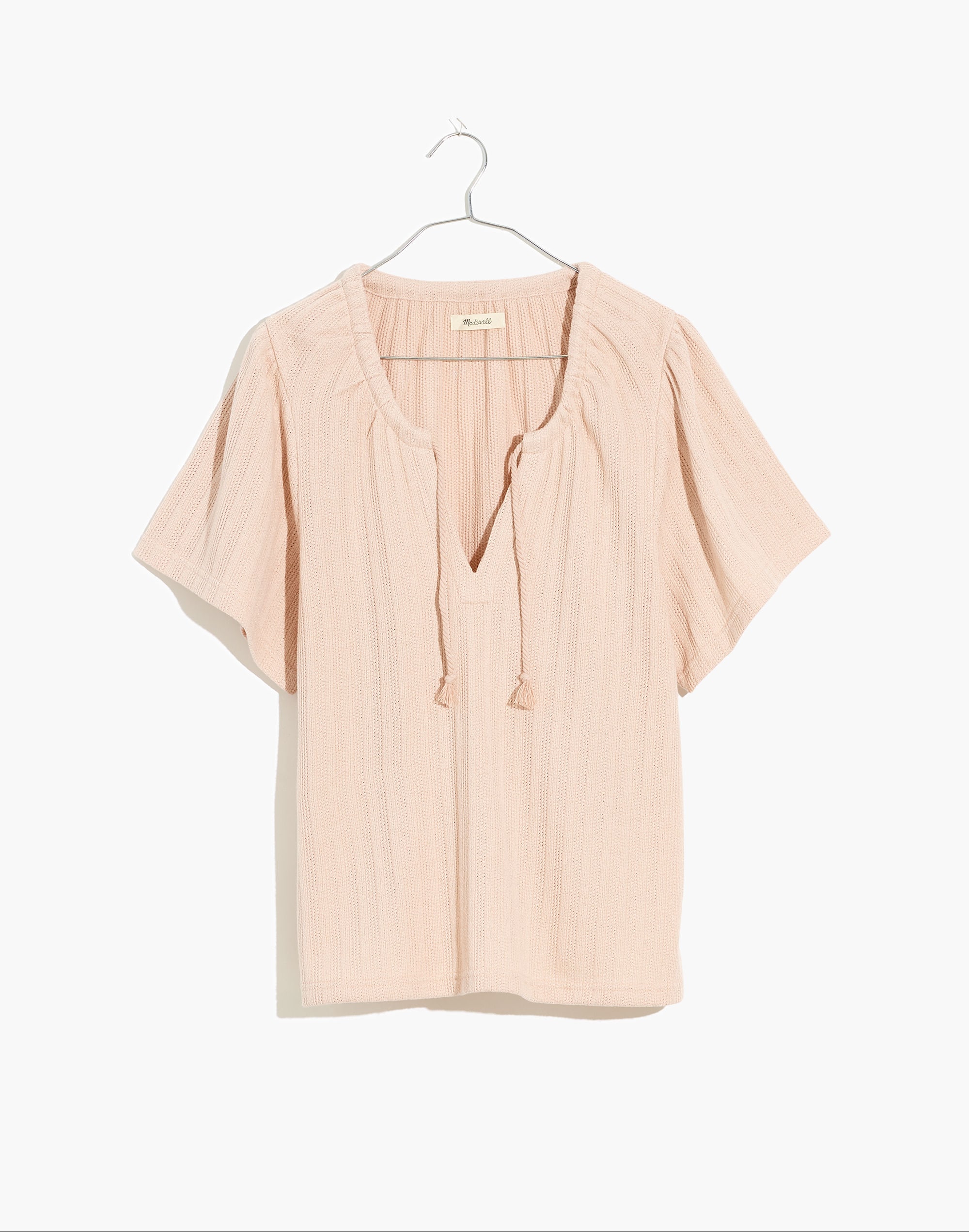 Pointelle Tie-Neck Tunic Top | Madewell