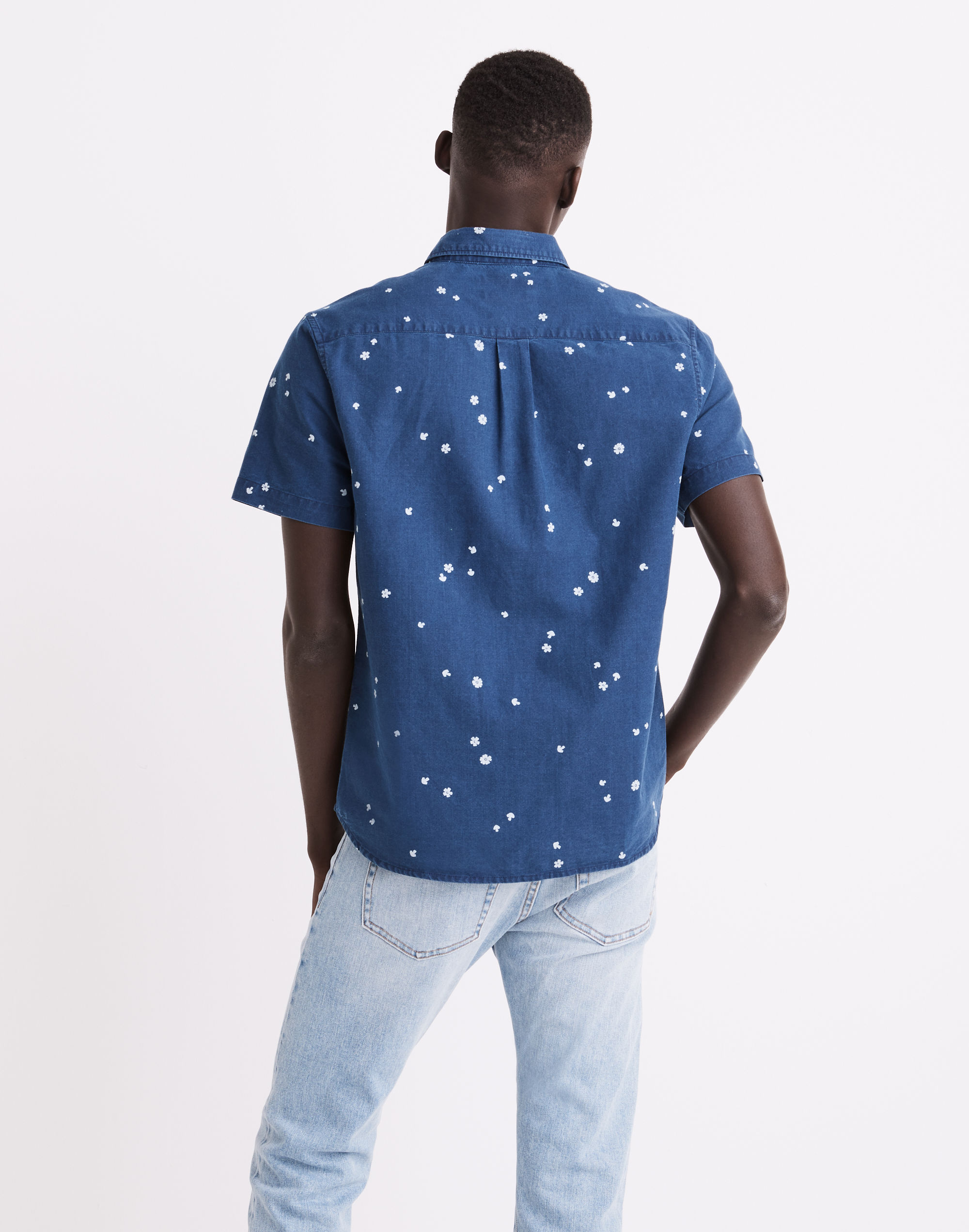 Perfect Short-Sleeve Shirt in Indigo Mushroom Floral