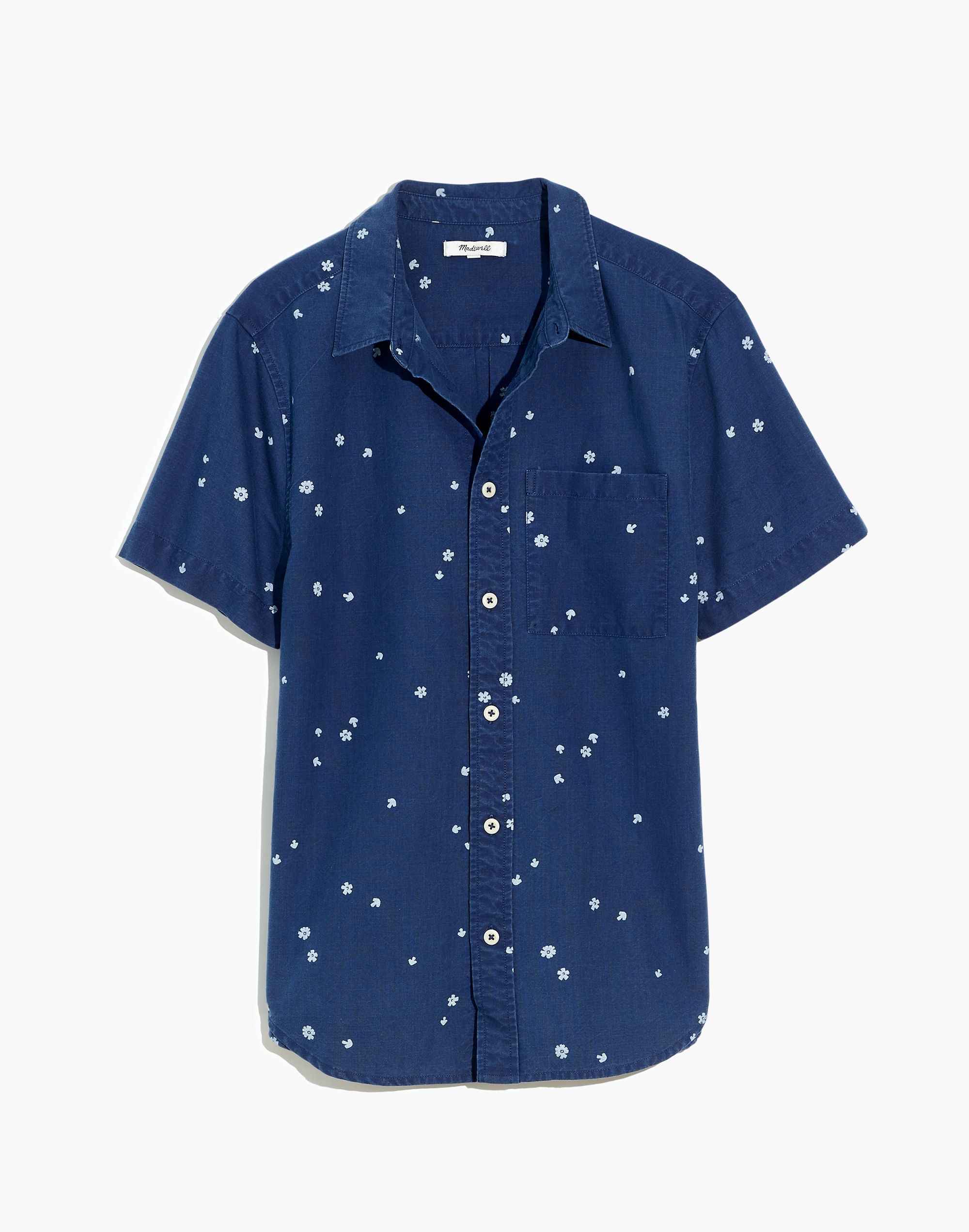 Perfect Short-Sleeve Shirt in Indigo Mushroom Floral | Madewell