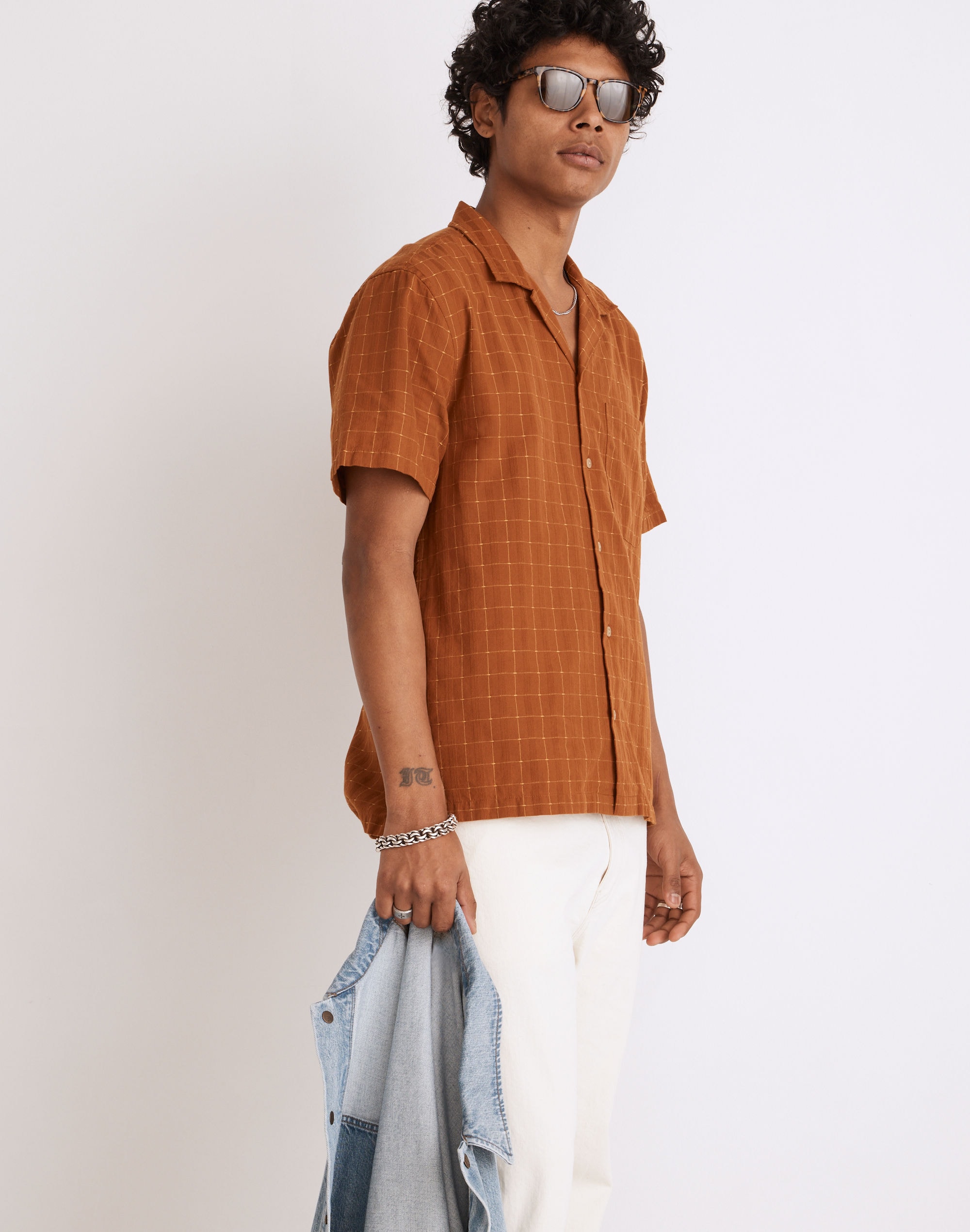 Easy Short-Sleeve Camp Shirt Stitch Dobby | Madewell