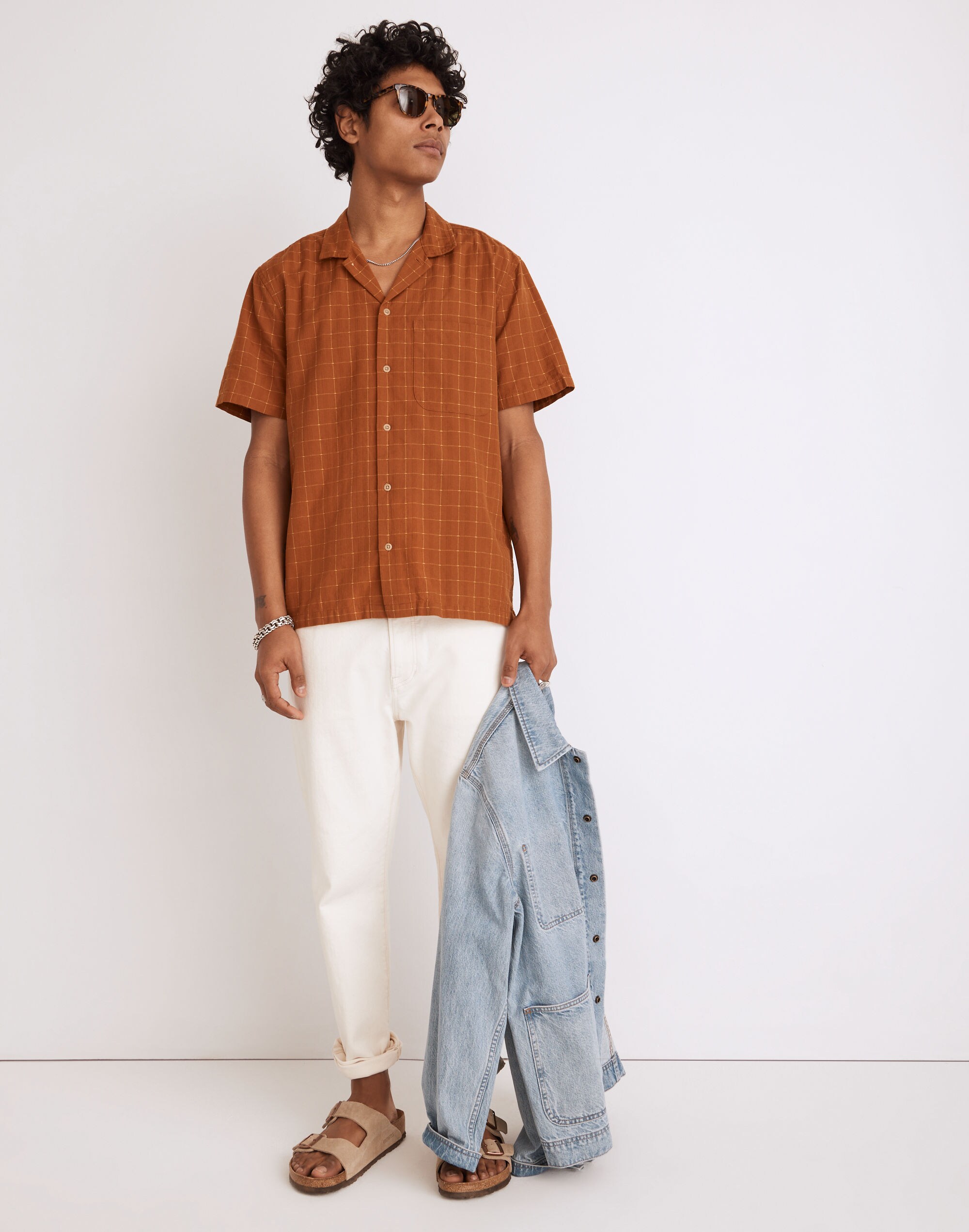 Easy Short-Sleeve Camp Shirt Stitch Dobby | Madewell