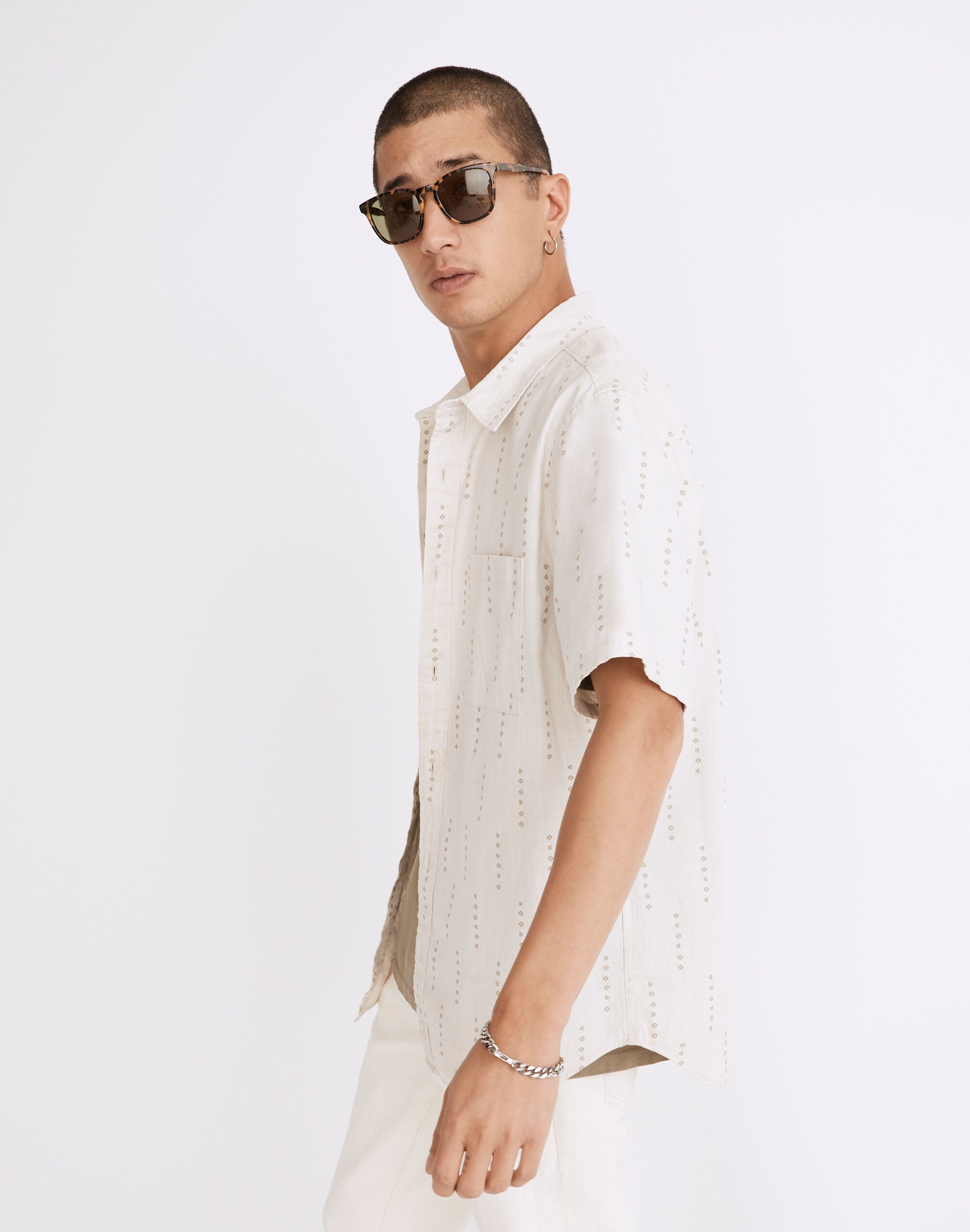 Hemp-Cotton Perfect Short-Sleeve Shirt | Madewell