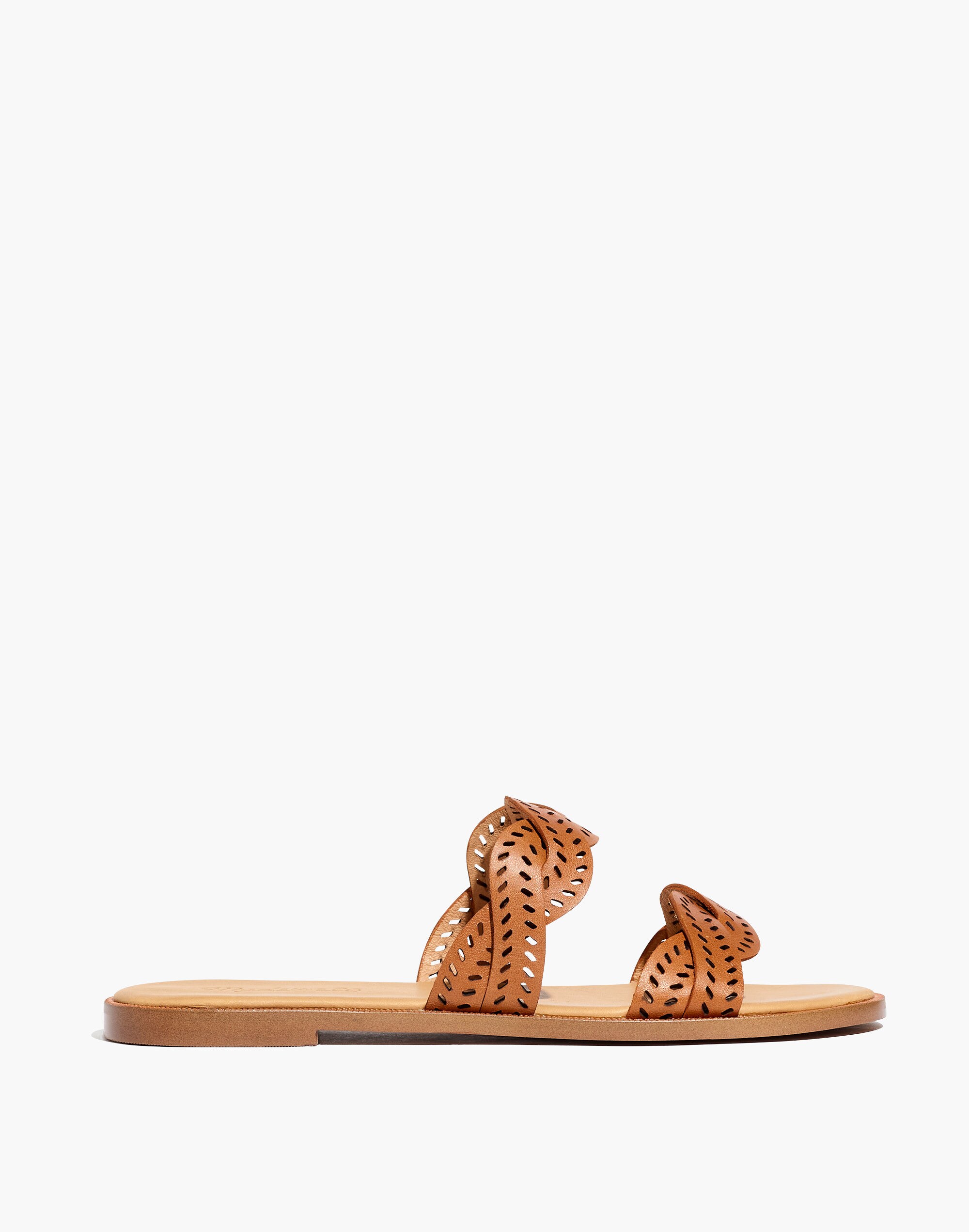 The Cora Slide Sandal Perforated Leather | Madewell