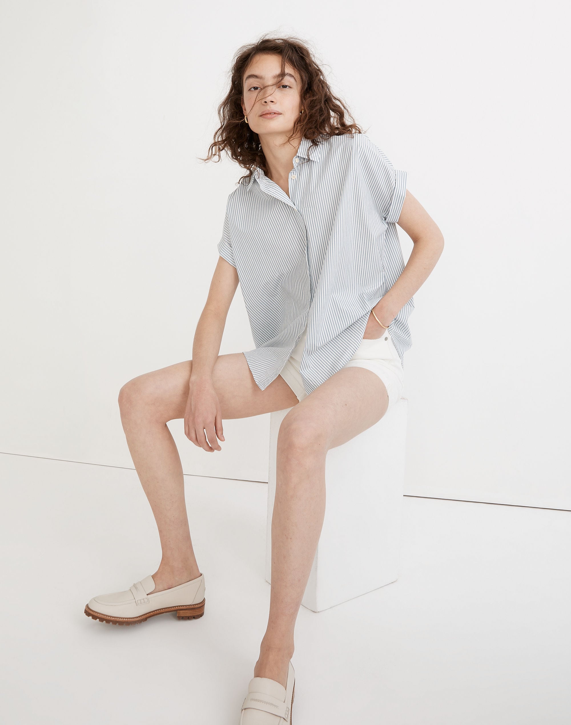 Courier Pintuck-Back Shirt Stripe | Madewell