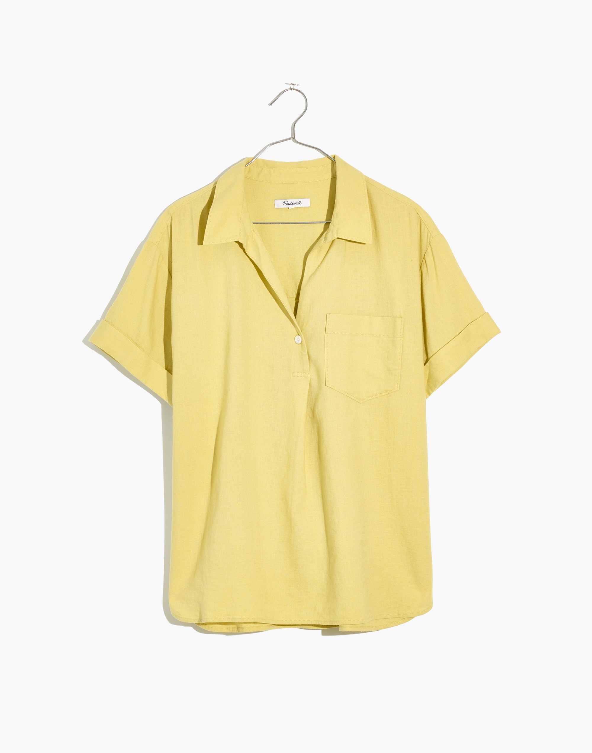 Linen-Blend Swenson Popover Shirt | Madewell