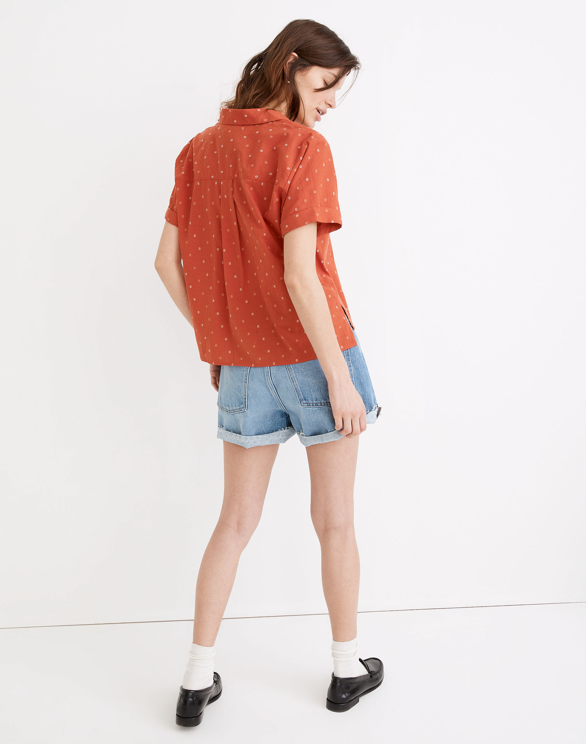 V-Neck Pocket Shirt in Floral Jacquard | Madewell