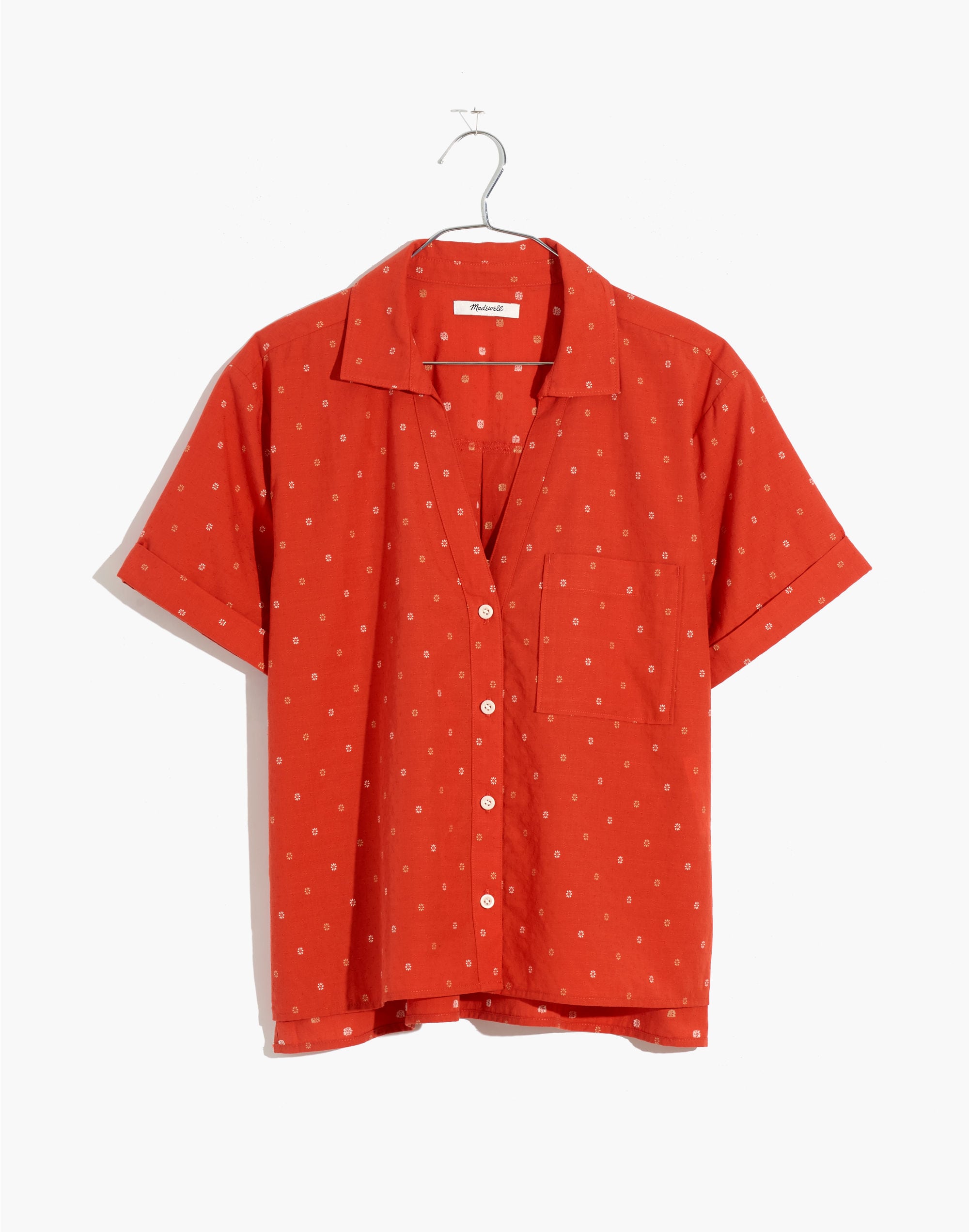 V-Neck Pocket Shirt in Floral Jacquard | Madewell