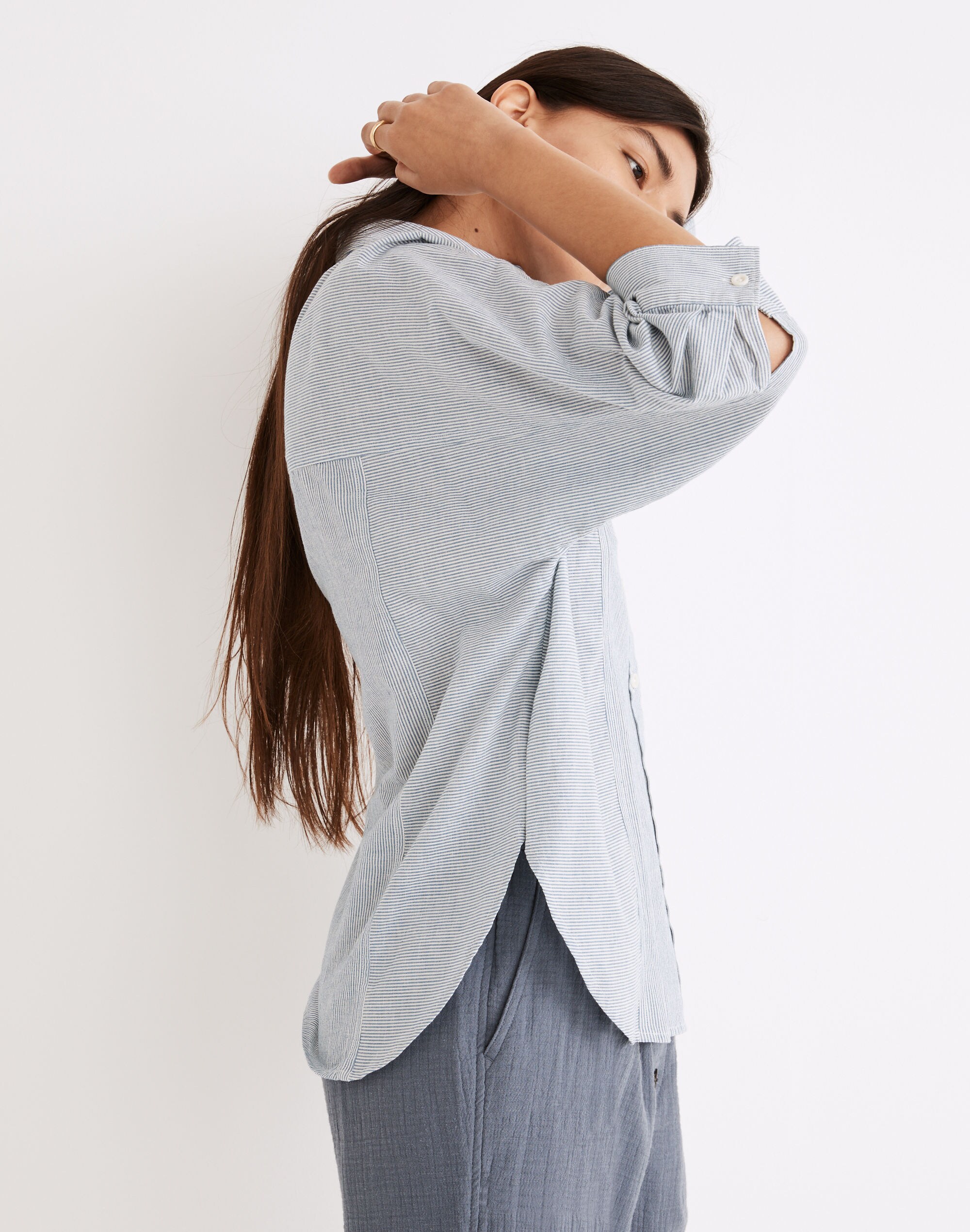 Wellesley Oversized Seamed Shirt Stripe | Madewell