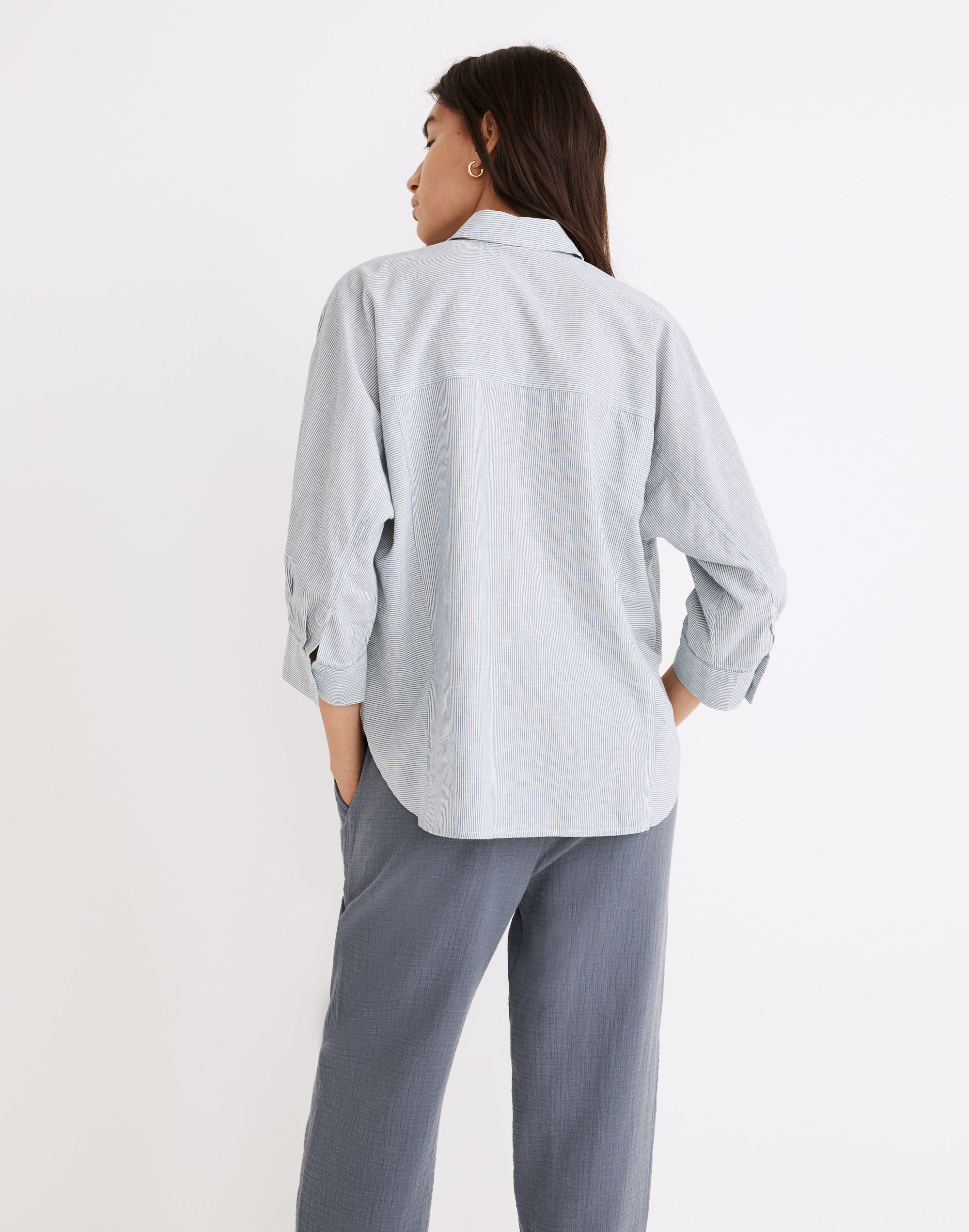 Wellesley Oversized Seamed Shirt Stripe | Madewell