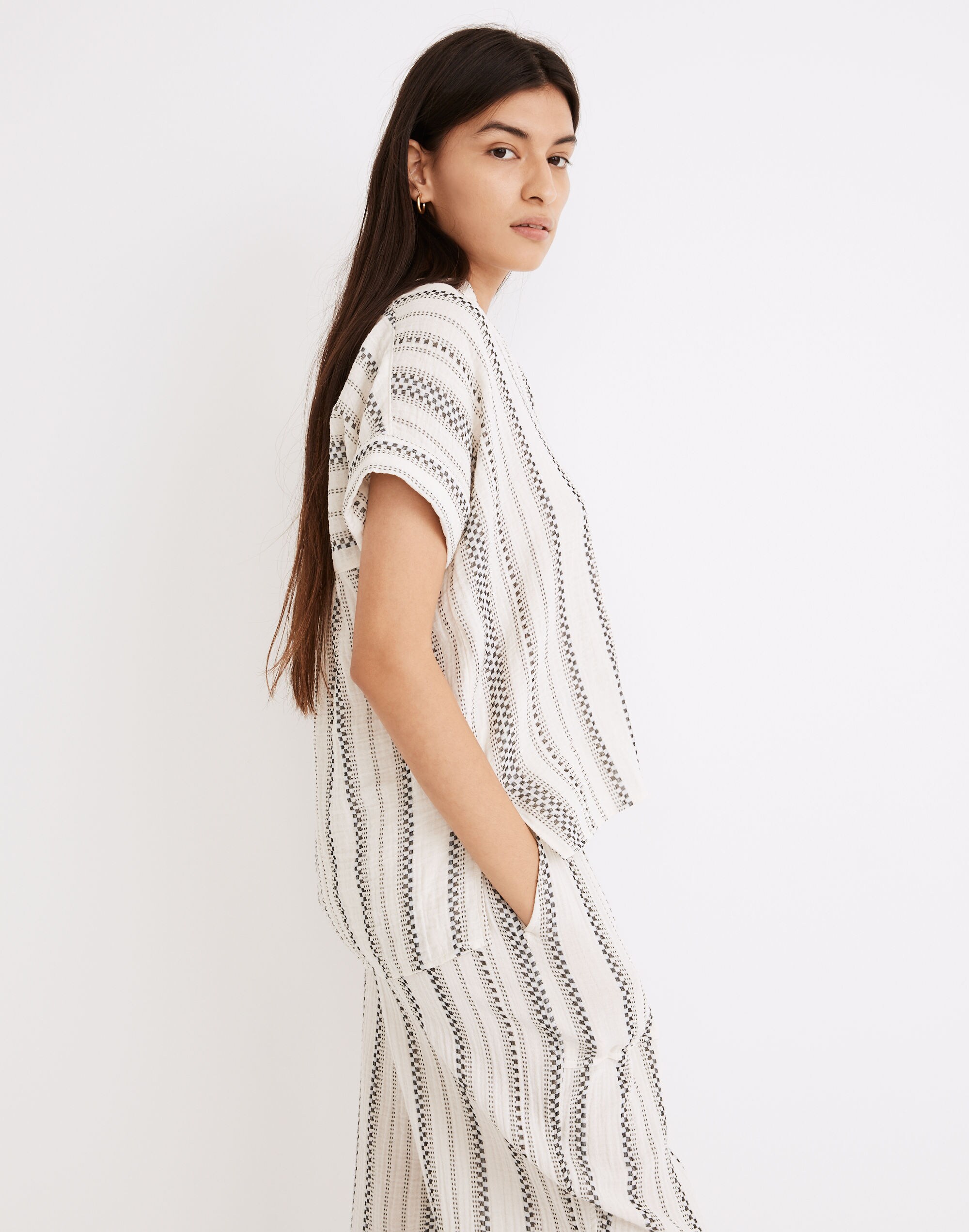 Lightspun Lakeline Popover Shirt Jacquard Stripe | Madewell