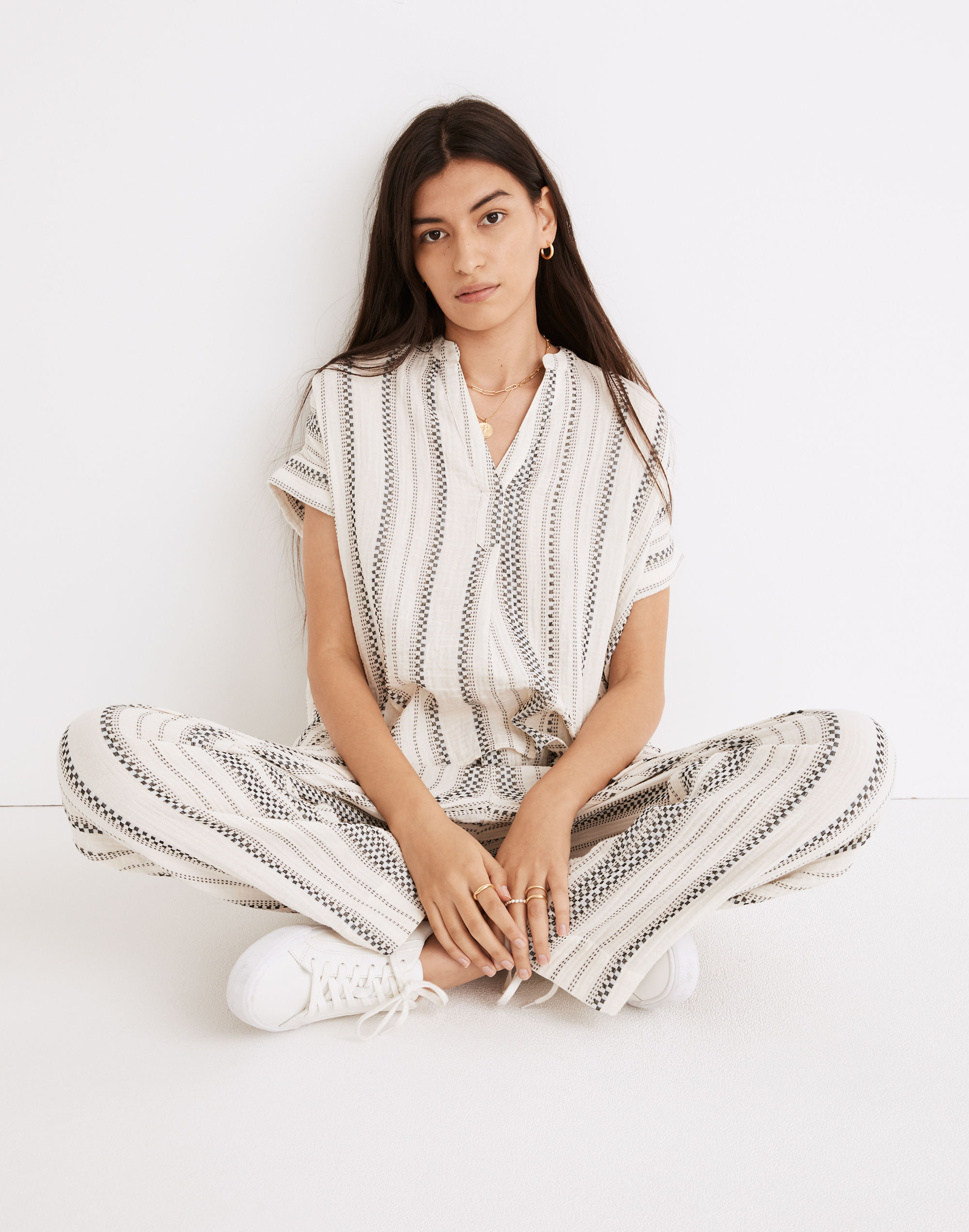 Lightspun Lakeline Popover Shirt Jacquard Stripe | Madewell