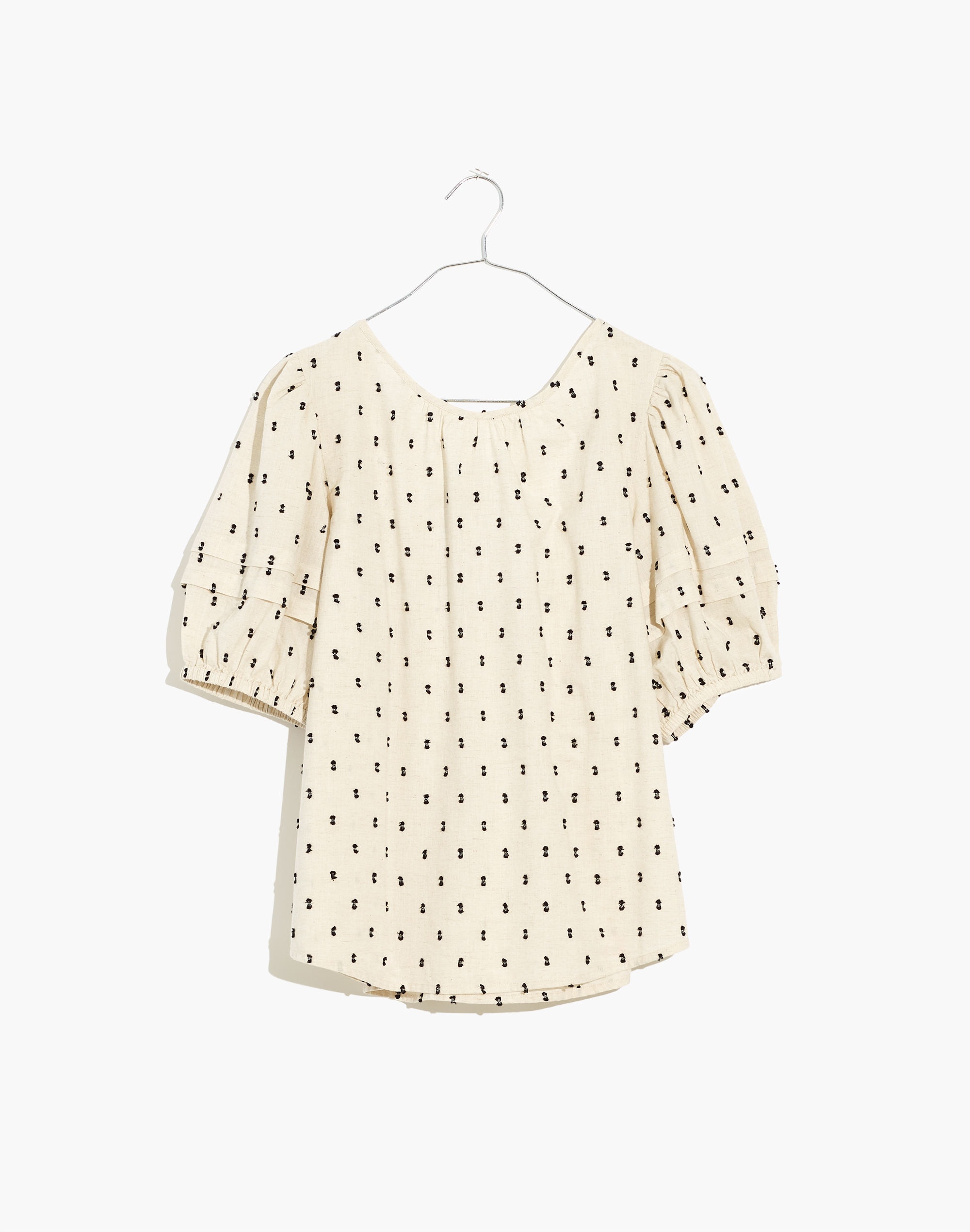 Tie-Back Puff-Sleeve Top Clip Dot | Madewell