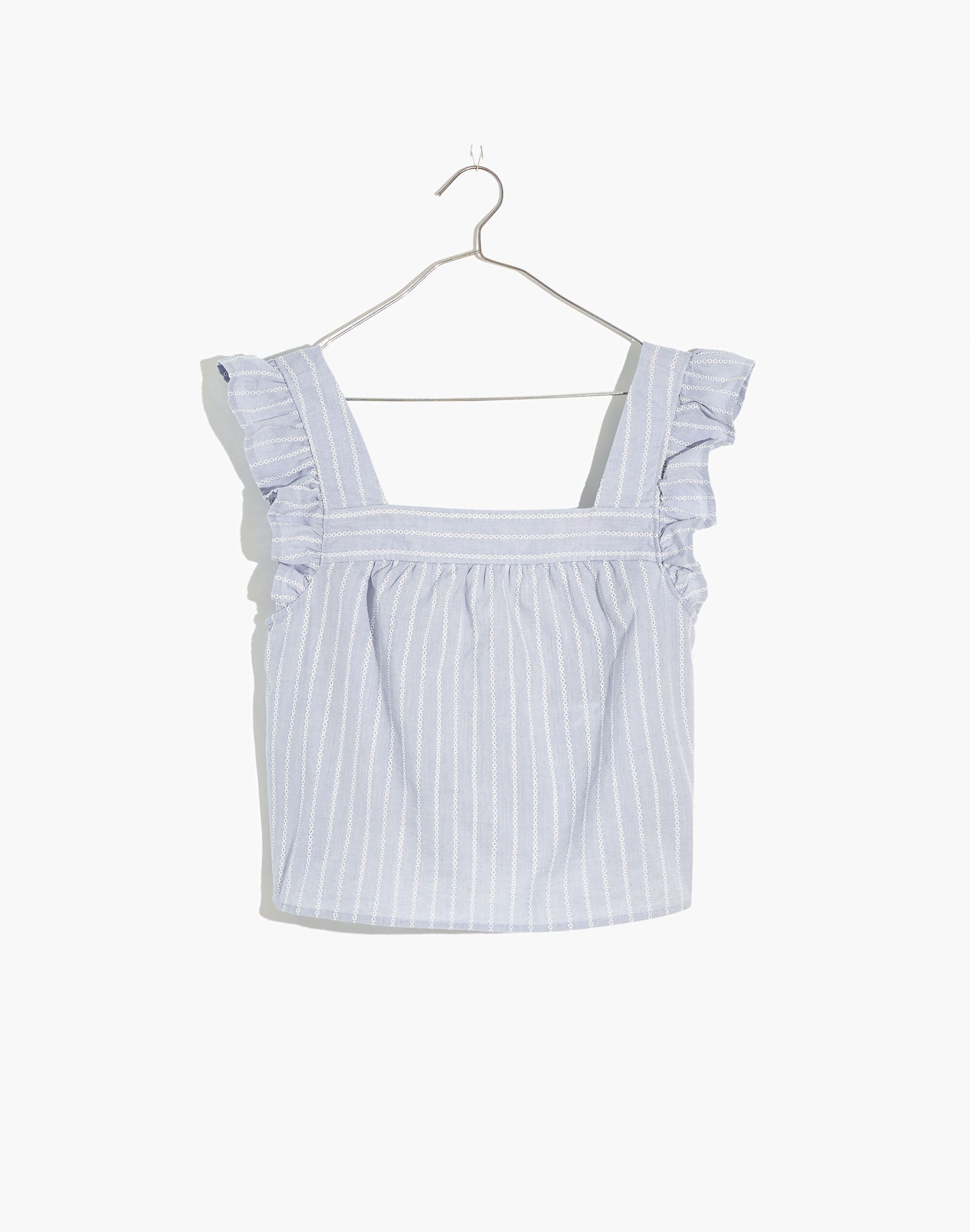 Striped Flutter-Sleeve Cross-Back Top | Madewell