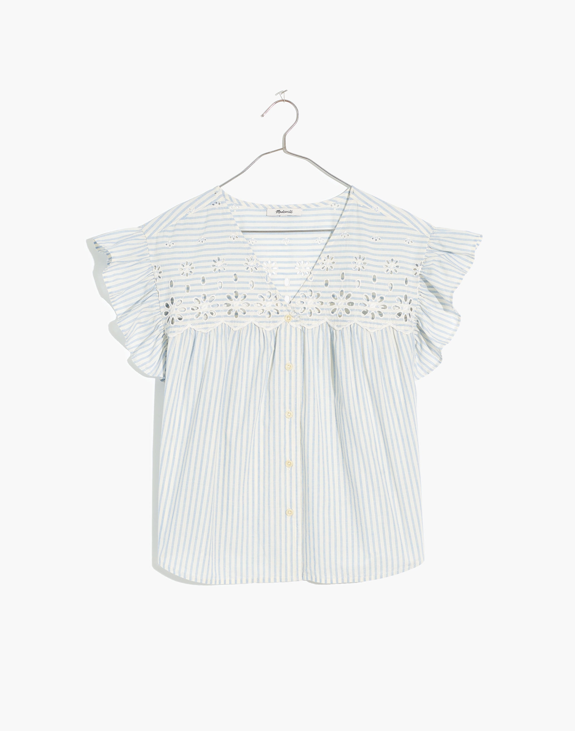 Eyelet Button-Front Shirt Stripe | Madewell