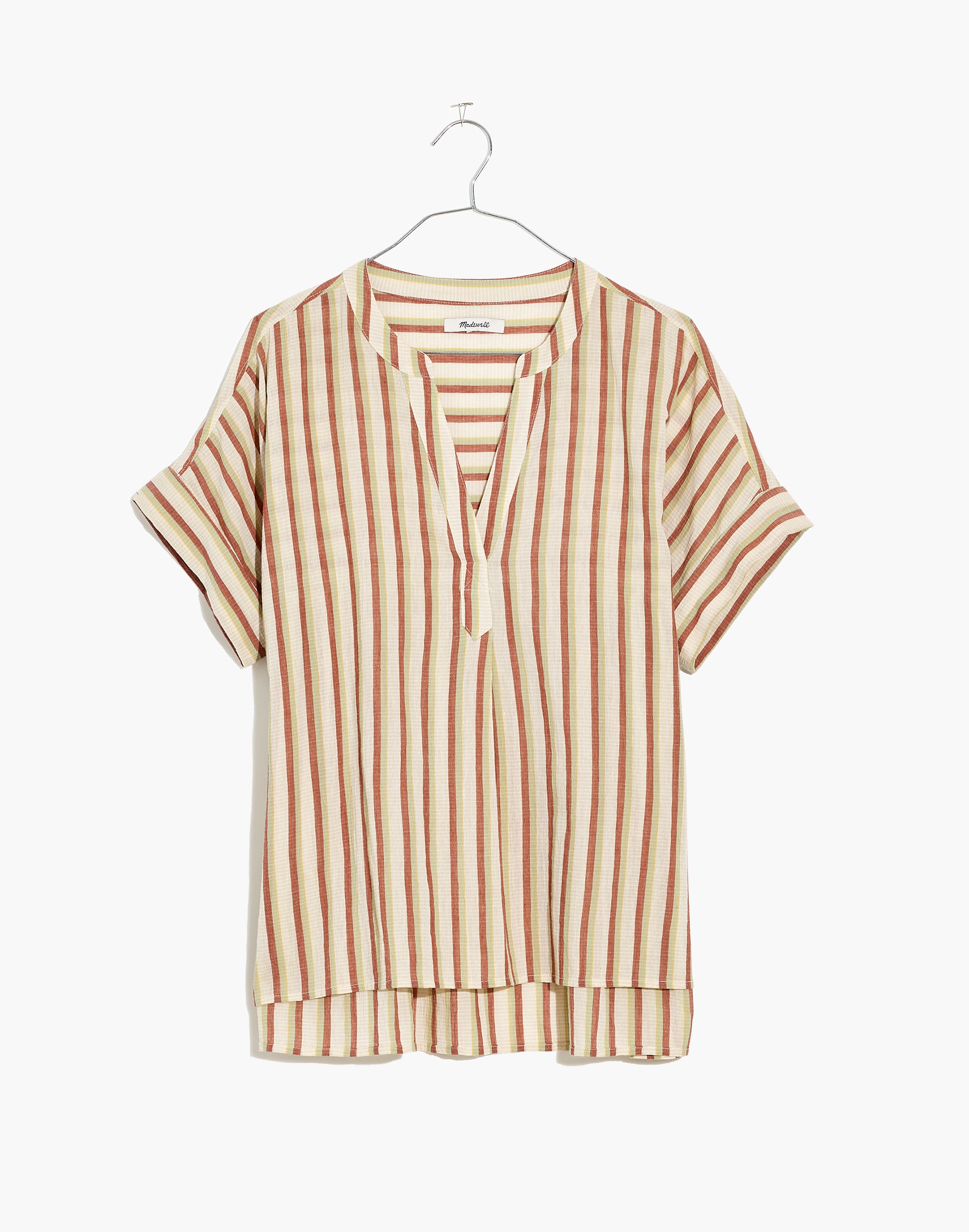 Crinkle Cotton Lakeline Popover Shirt in Stripe | Madewell