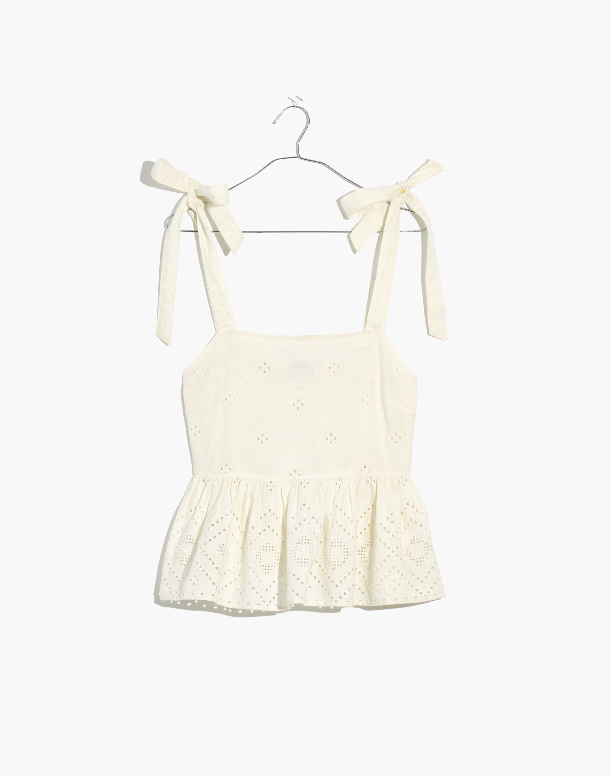 Rosalie Tie-Strap Top Geo Eyelet | Madewell