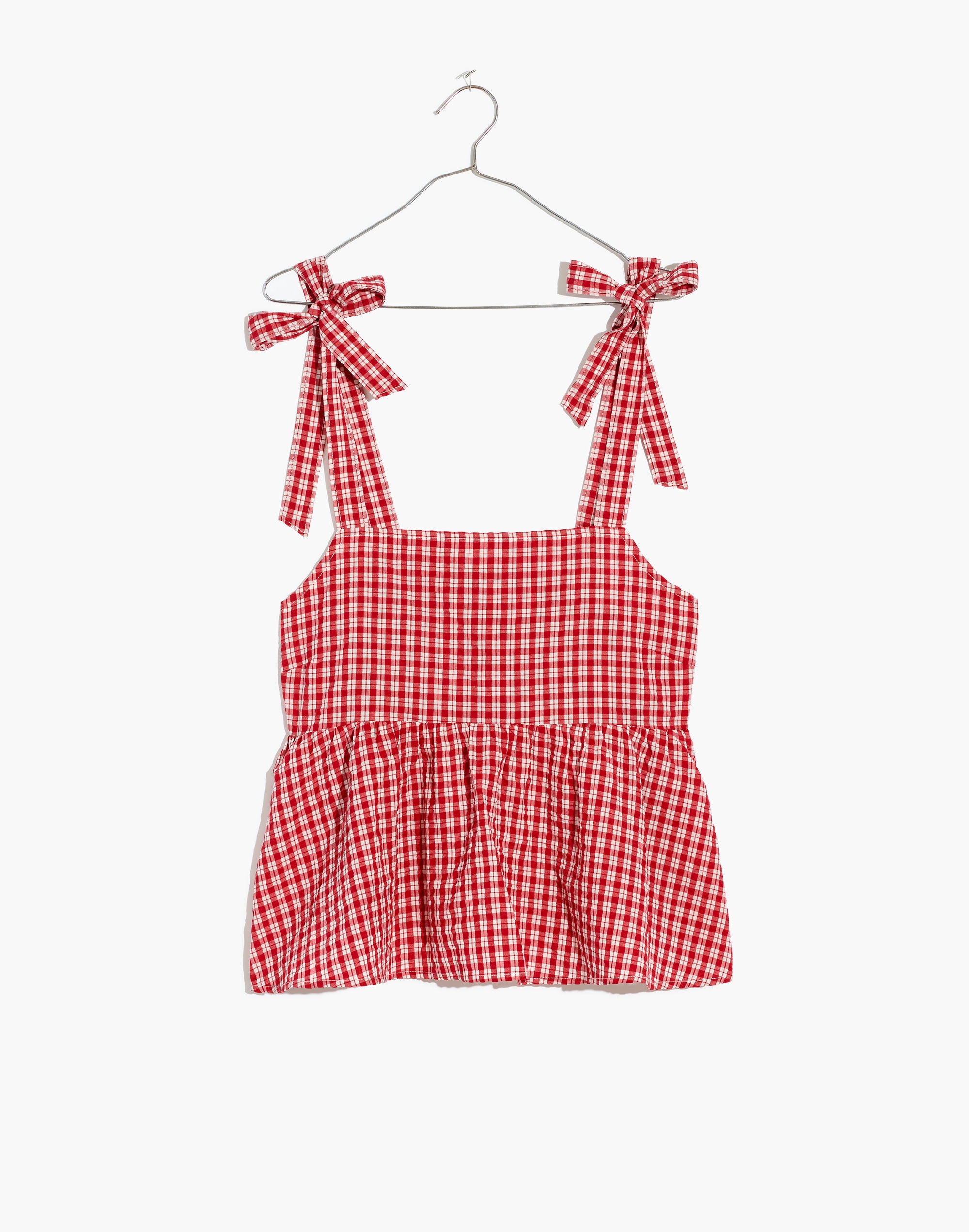 Rosalie Tie-Strap Top Seersucker Check | Madewell