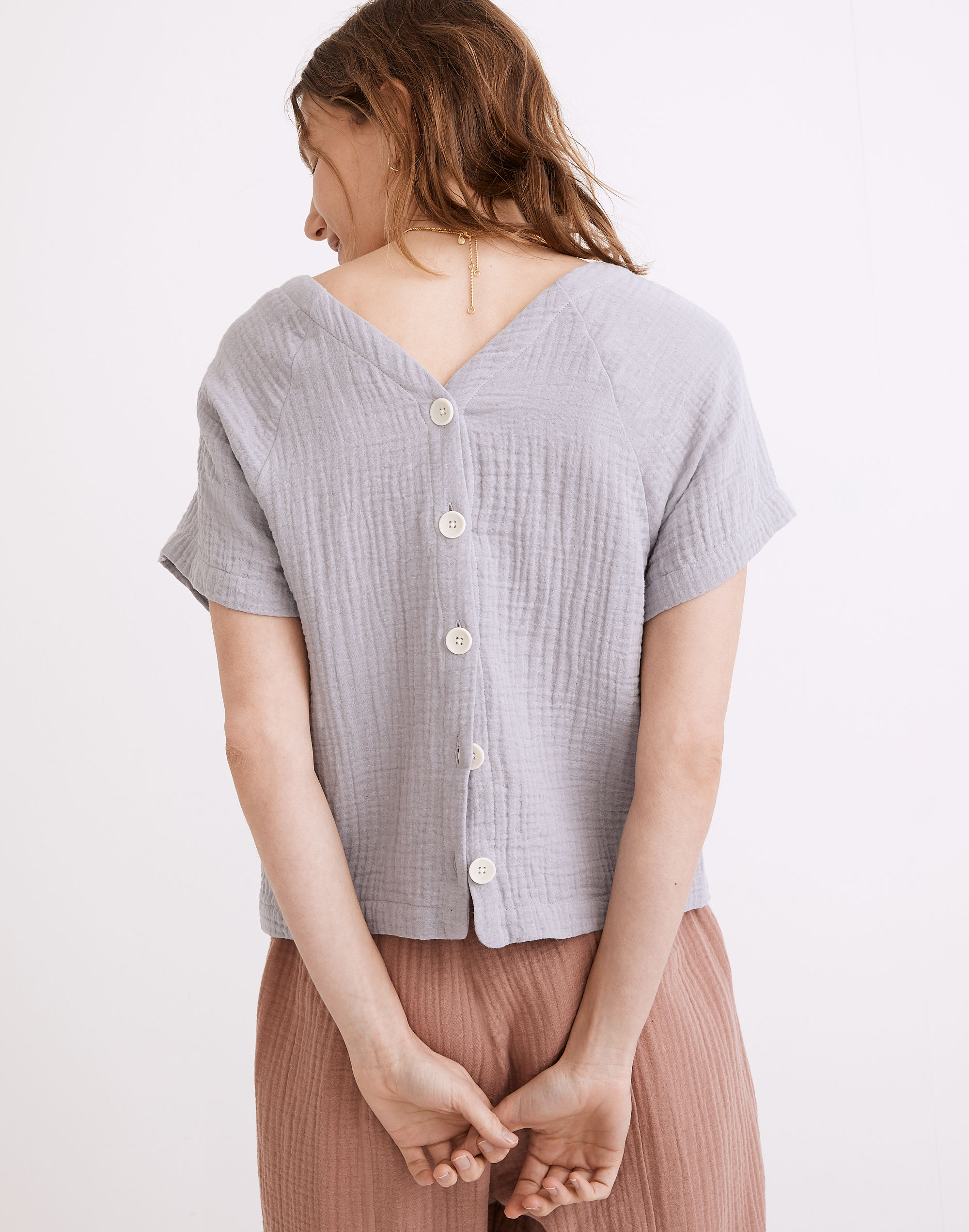 Lightspun Renwood Button-Back Top | Madewell