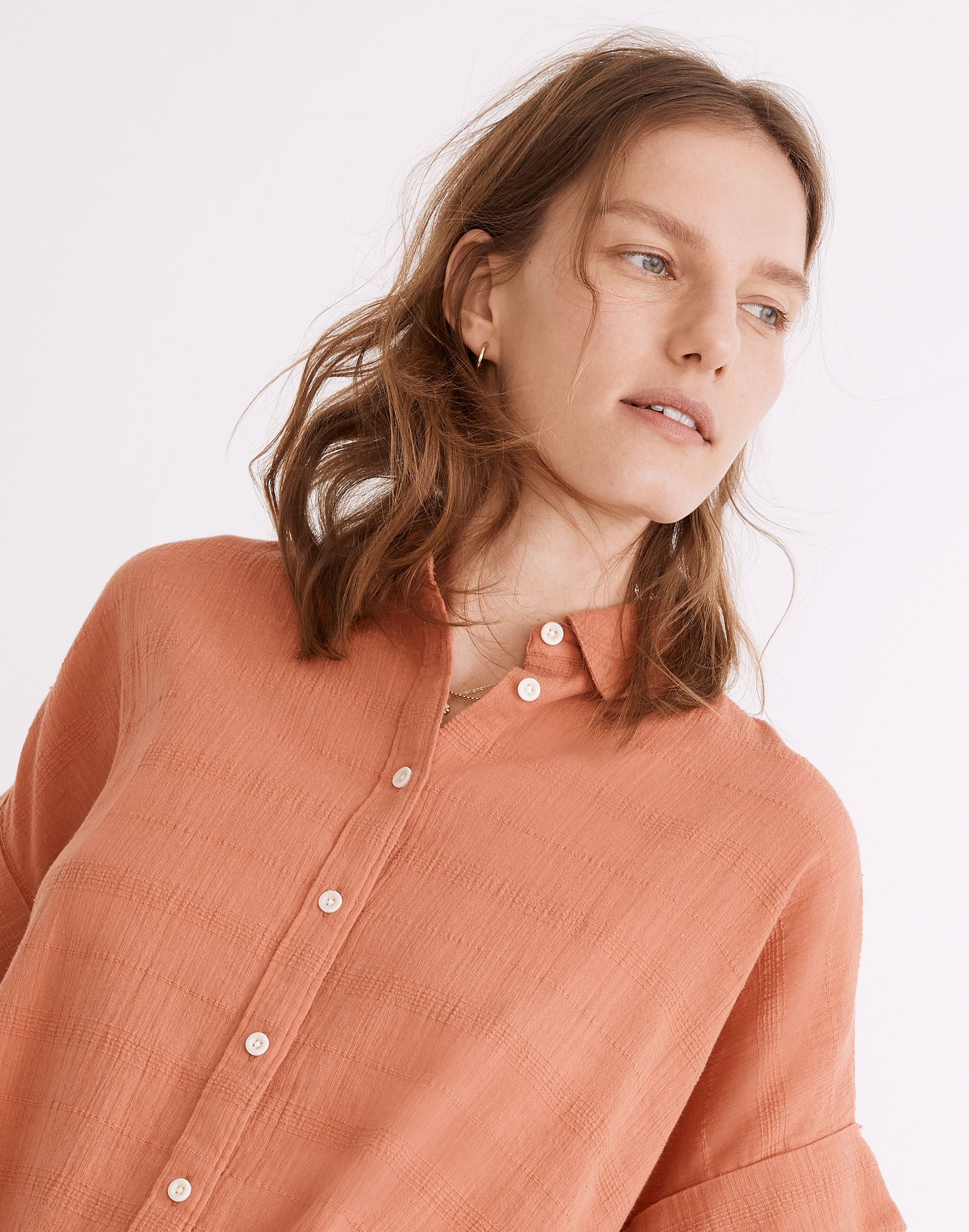 Courier Pintuck-Back Shirt Textured Windowpane | Madewell