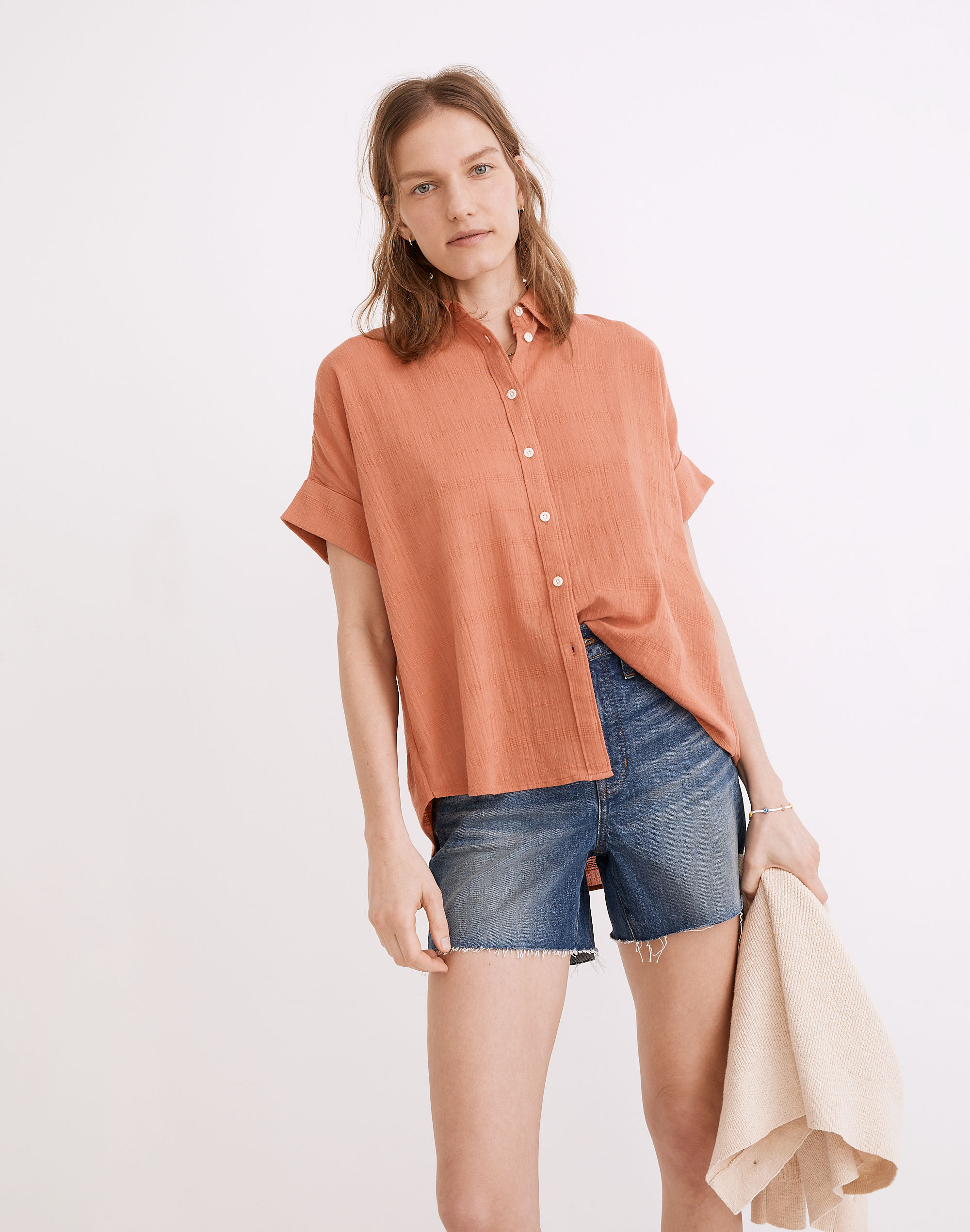 Courier Pintuck-Back Shirt Textured Windowpane | Madewell