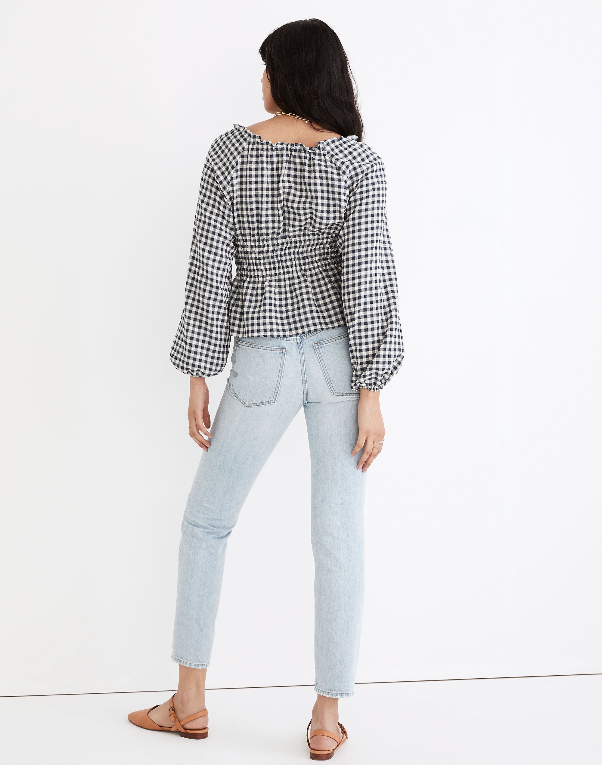 Sophia Top Textured Windowpane | Madewell