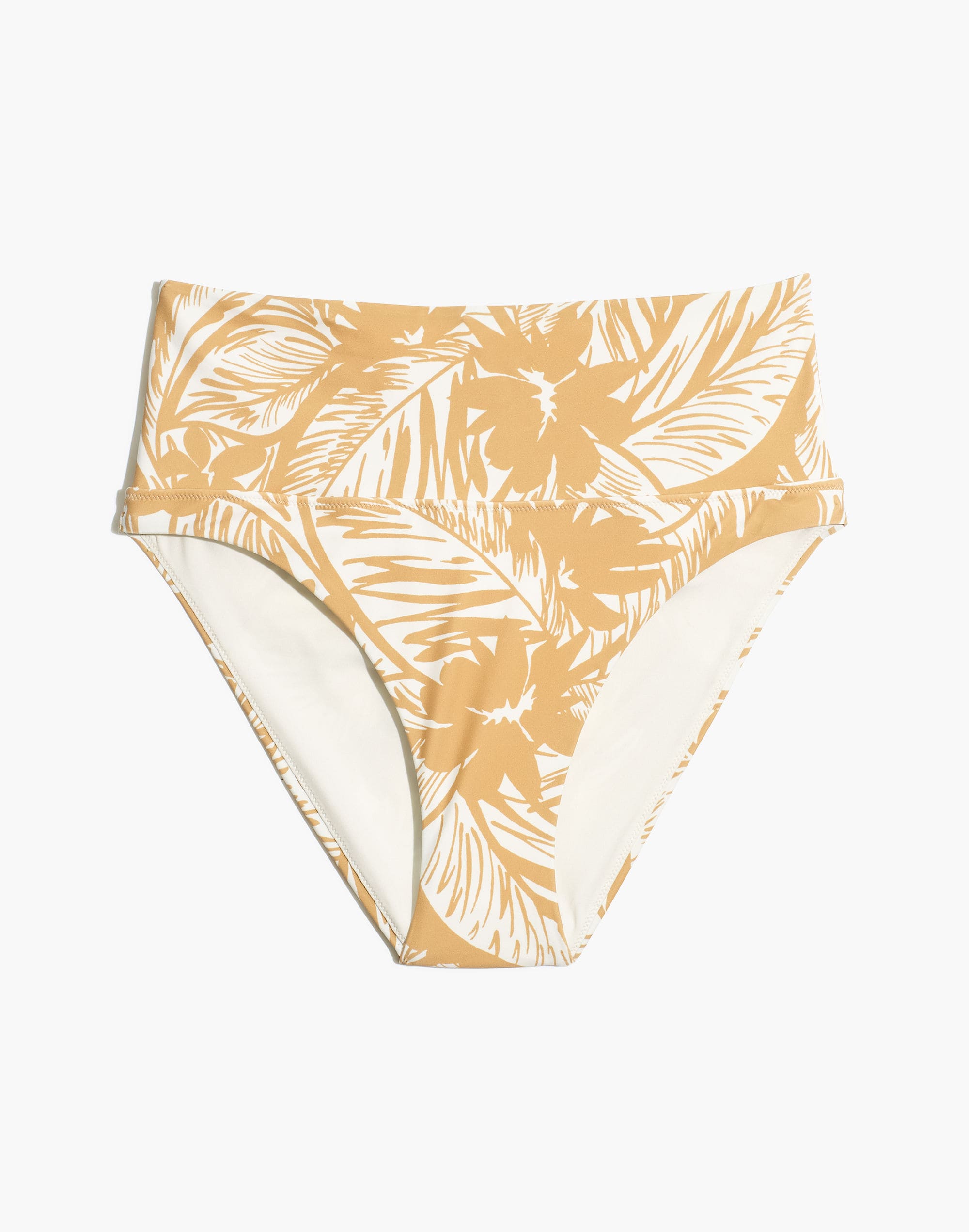 Madewell Second Wave High-Cut Cheeky Bikini Bottom in Palm Leaves | Madewell