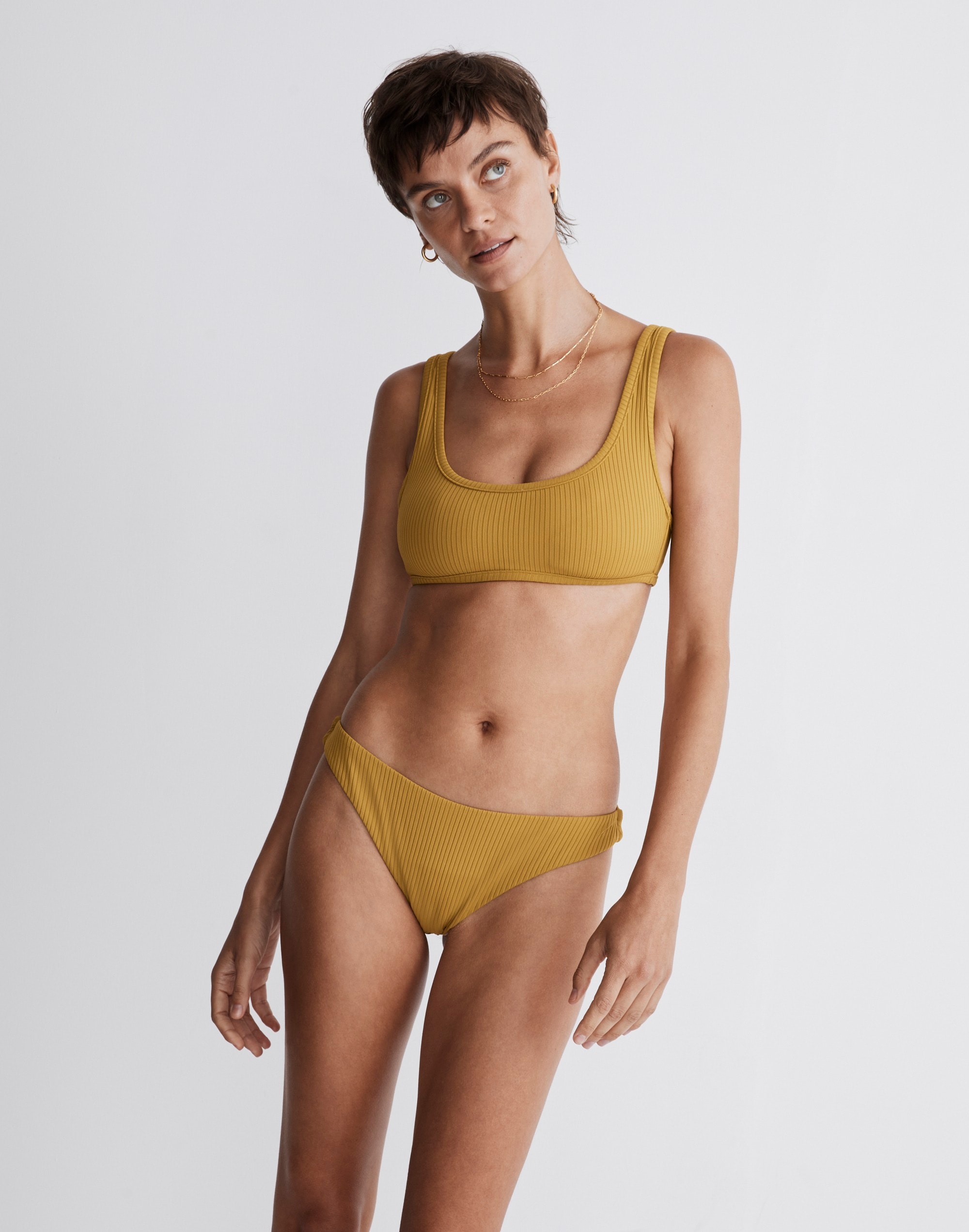 Madewell Second Wave Ribbed Classic Cheeky Bikini Bottom