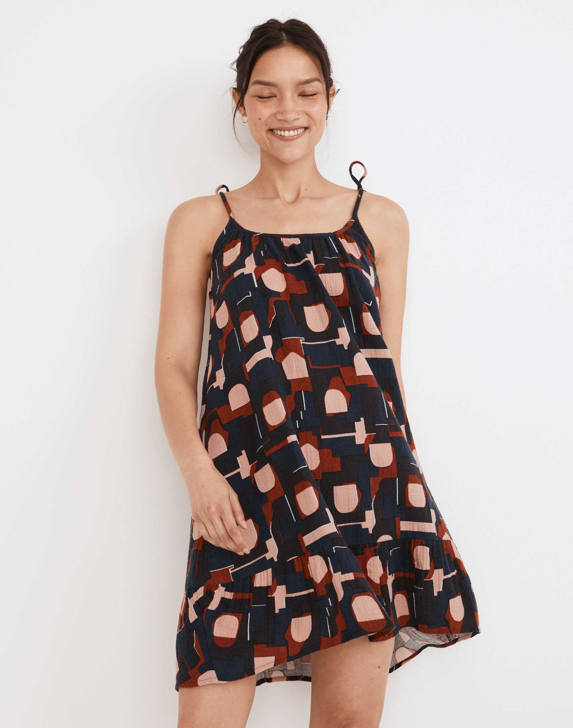 Lightestspun Tie-Strap Ruffle-Hem Cover-Up Dress Color Collage | Madewell