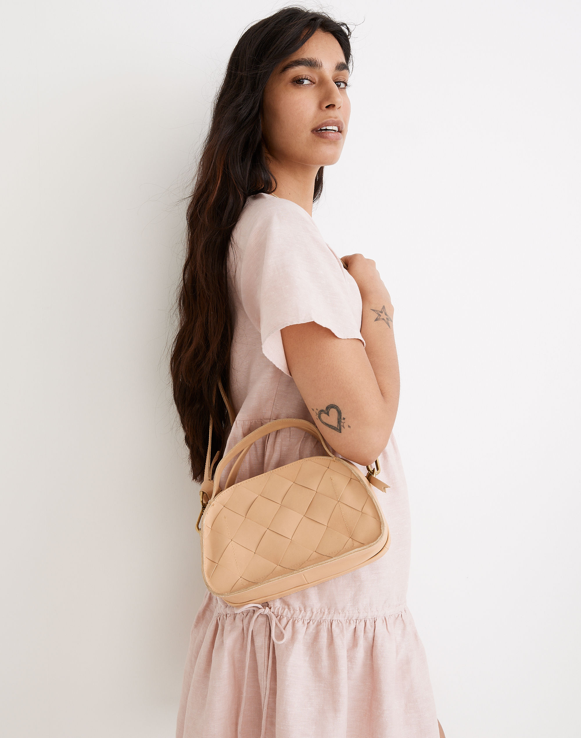 The Sydney Zip-Top Crossbody Bag: Woven Leather Edition