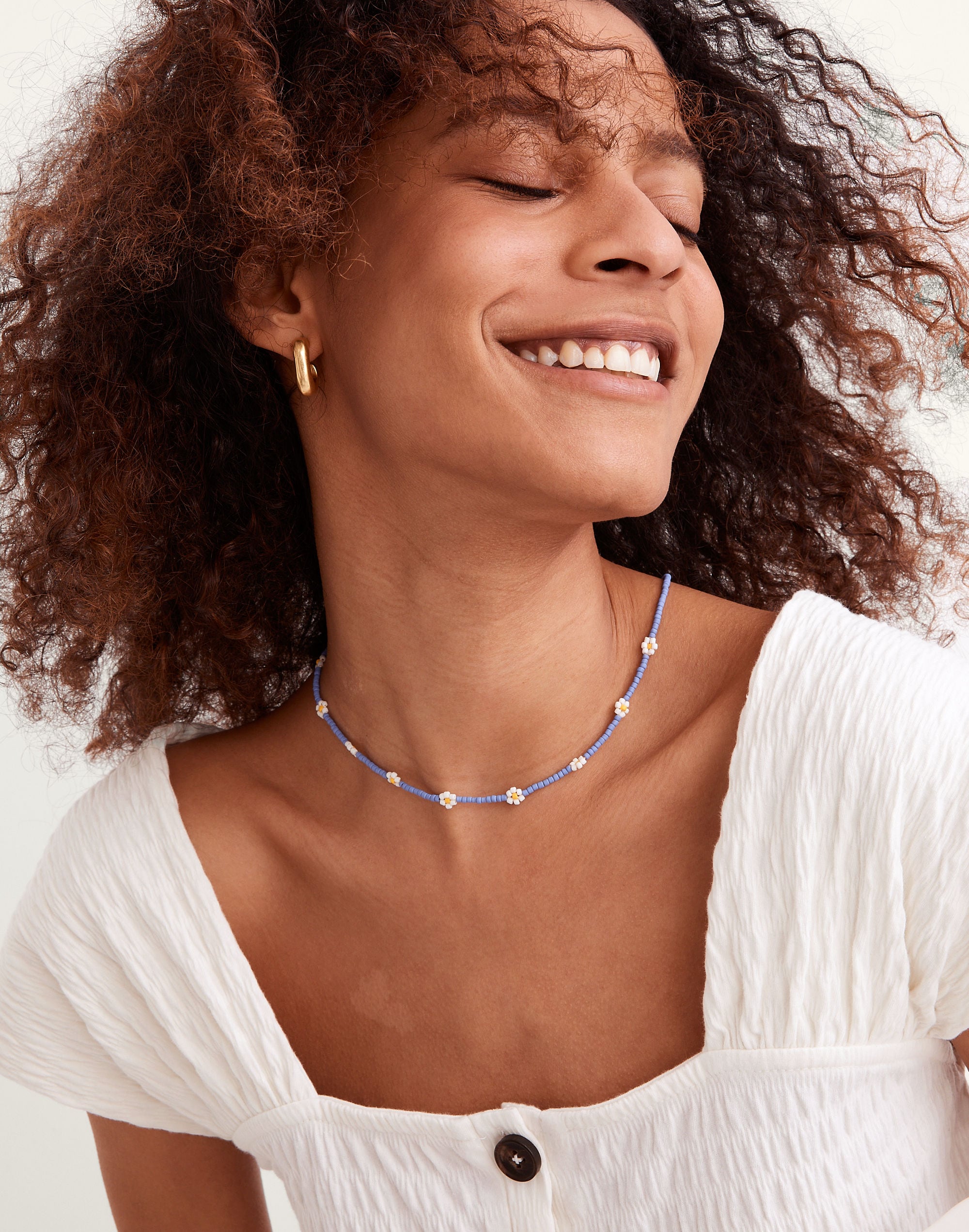 Seed Bead Daisy Choker Necklace | Madewell