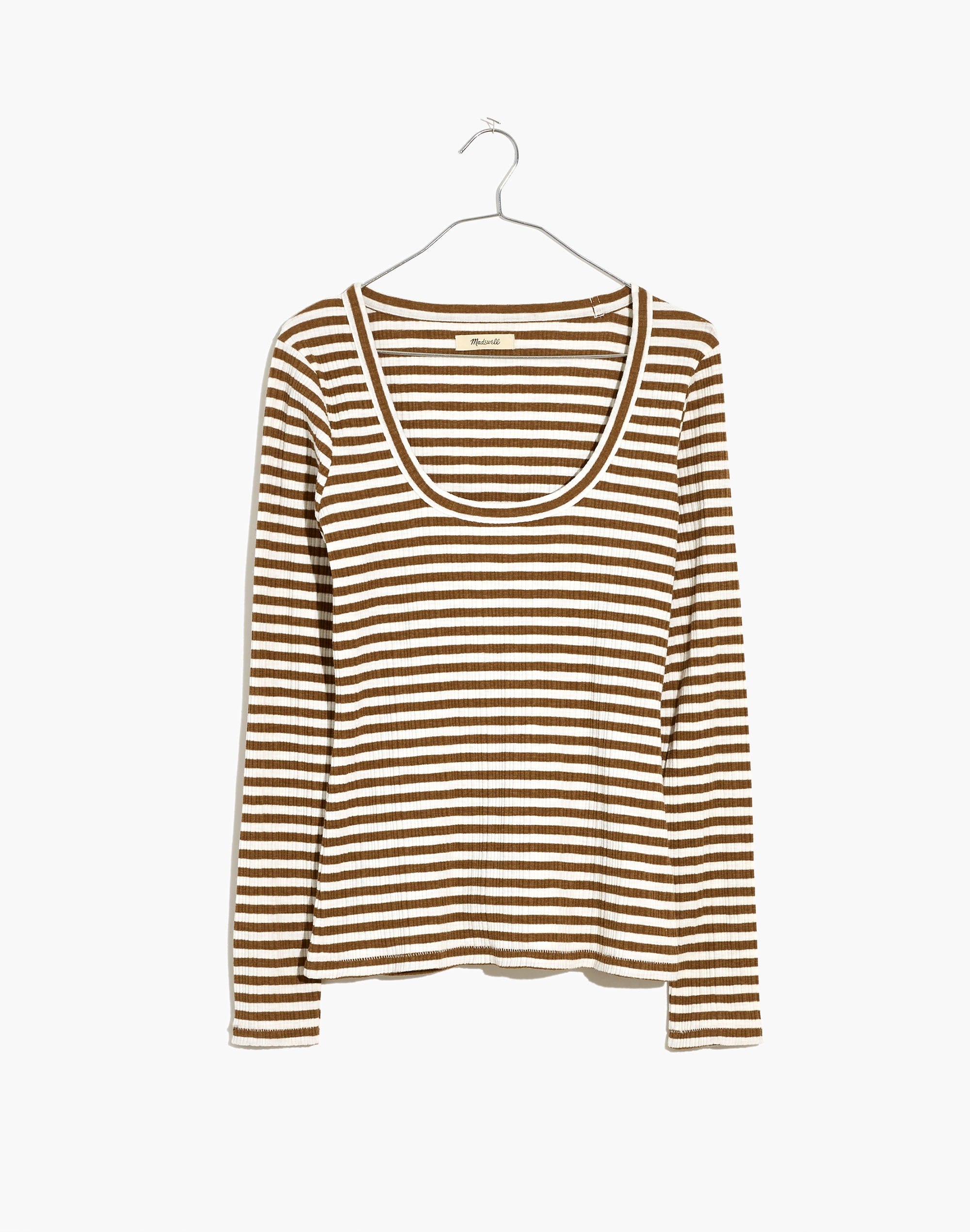 Pointelle Square-Scoop Tee in Stripe | Madewell