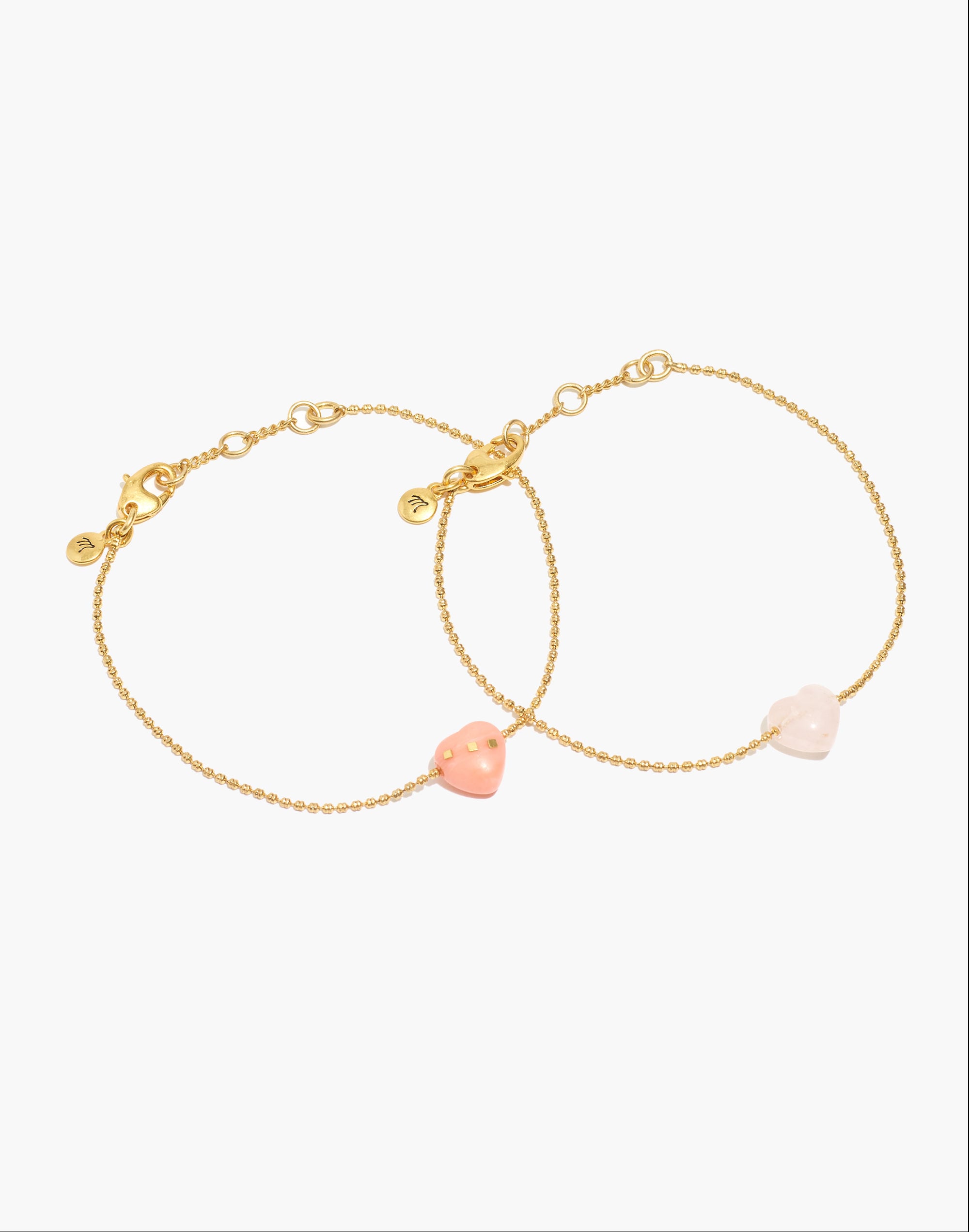 Rose Quartz Heart Friendship Bracelet Set | Madewell