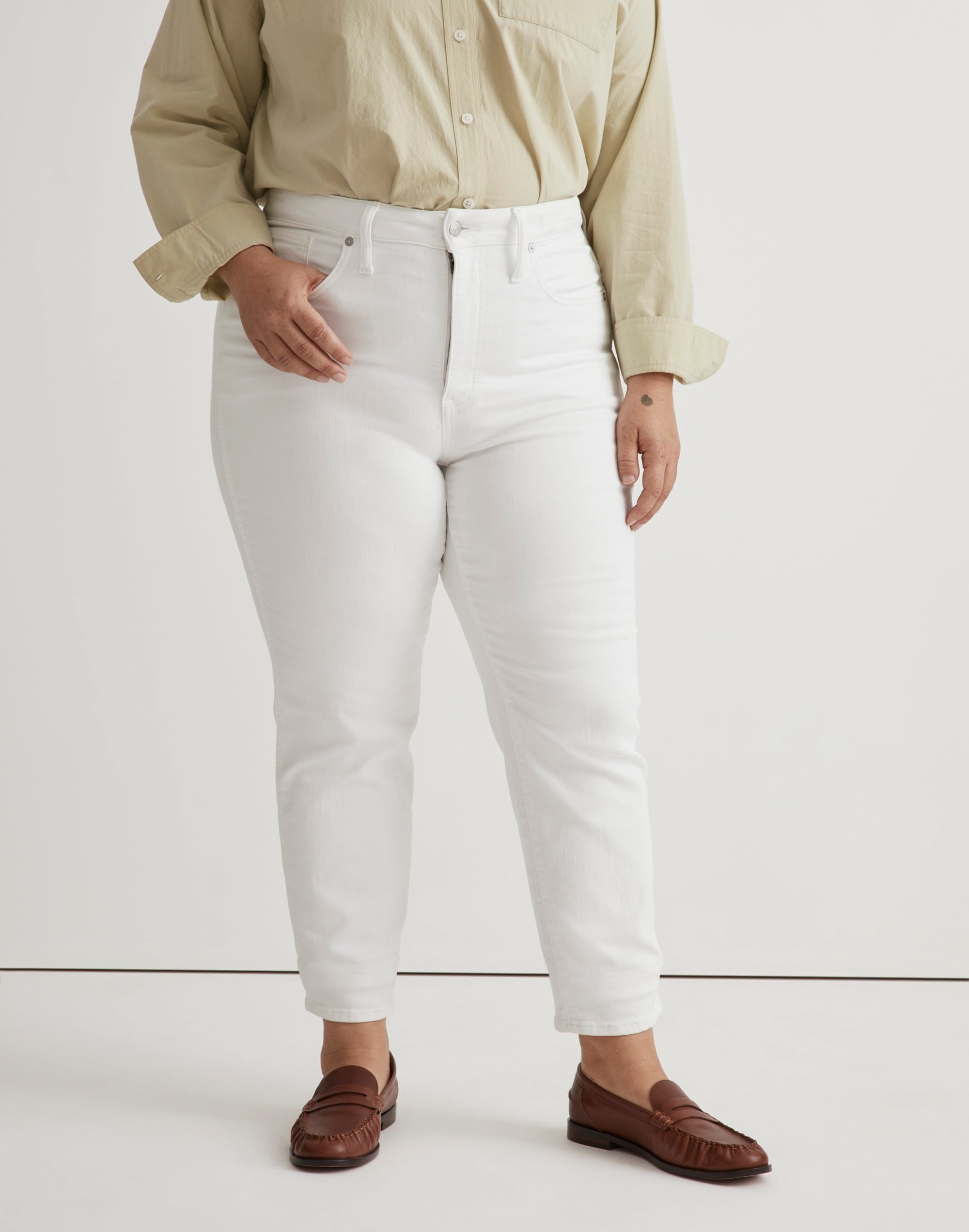 Plus Stovepipe Jeans Pure White