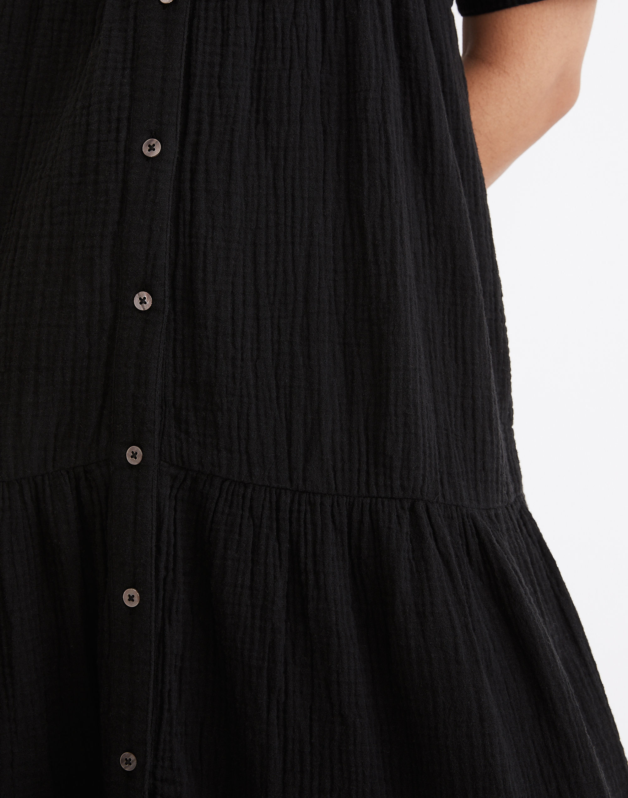 Lightspun Button-Front Tiered Midi Dress | Madewell