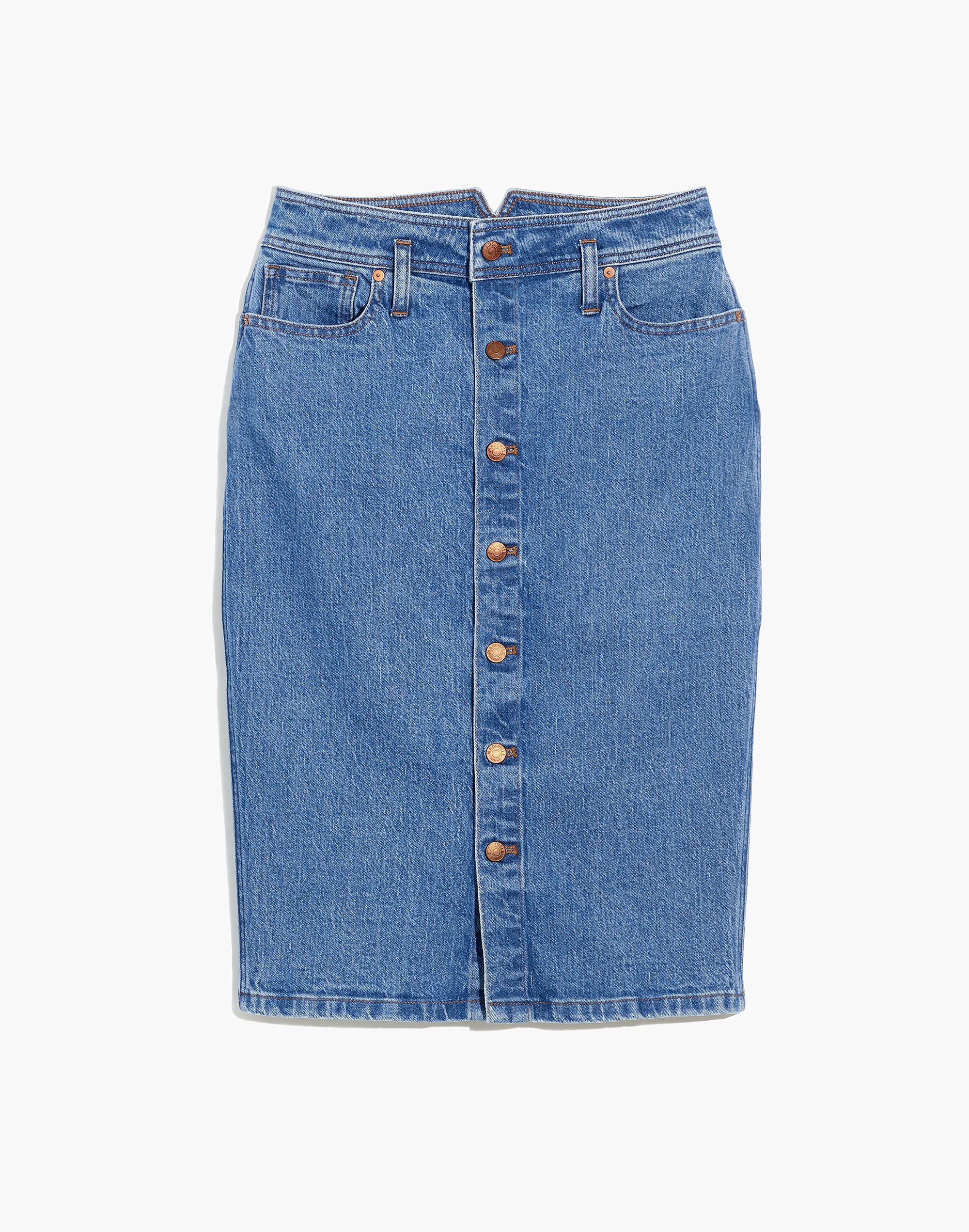 Denim High-Waist Midi Skirt Holton Wash: Western Edition | Madewell