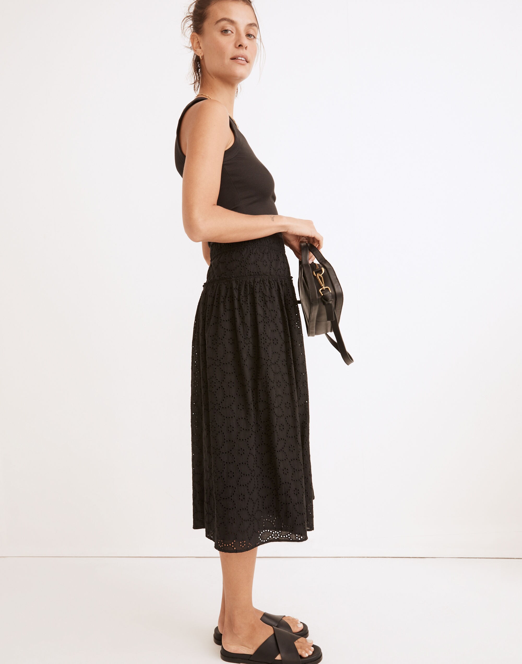 Eyelet Pull-On Midi Skirt | Madewell