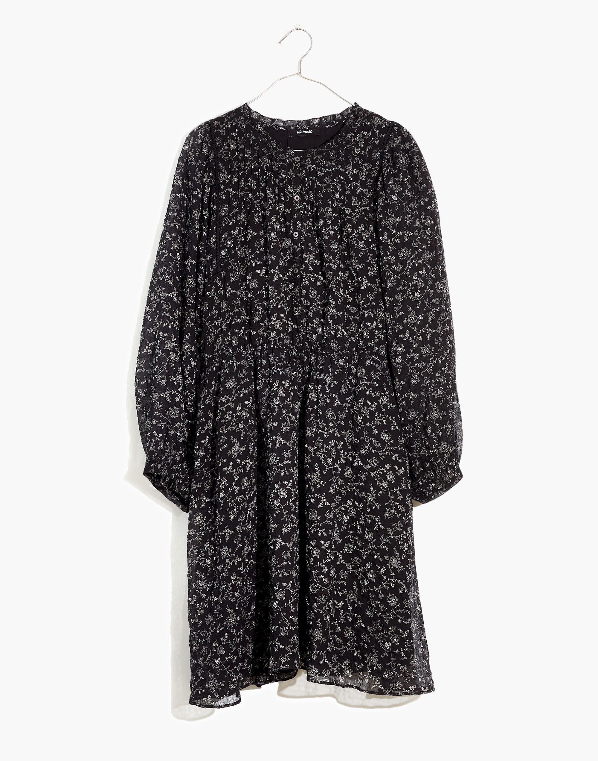 Ruffle-Neck Button-Front Mini Dress in Dotted Vines | Madewell