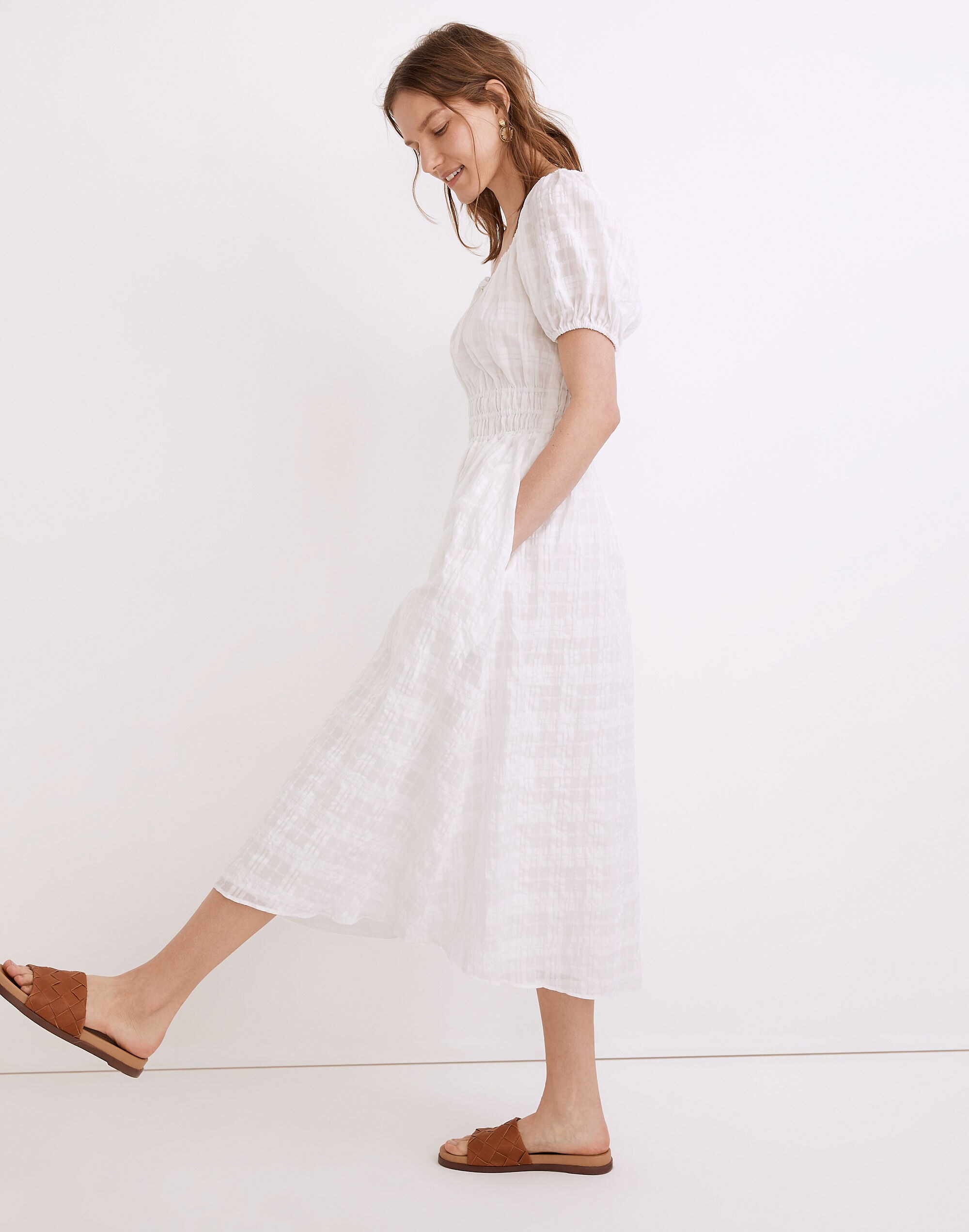 Sophia Midi Dress Seersucker Check | Madewell