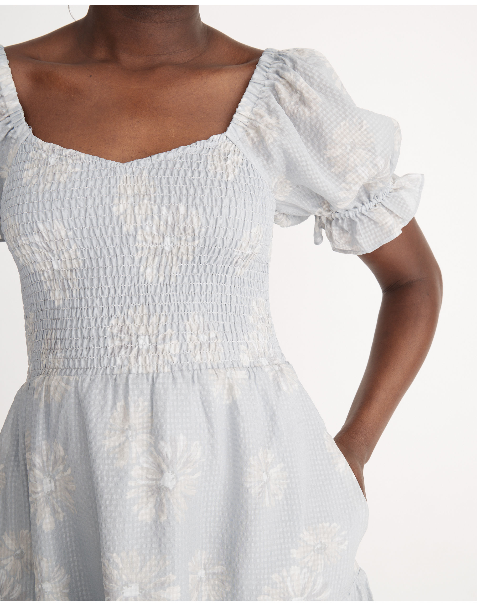 Silk Lucie Smocked Mini Dress Moody Blooms | Madewell