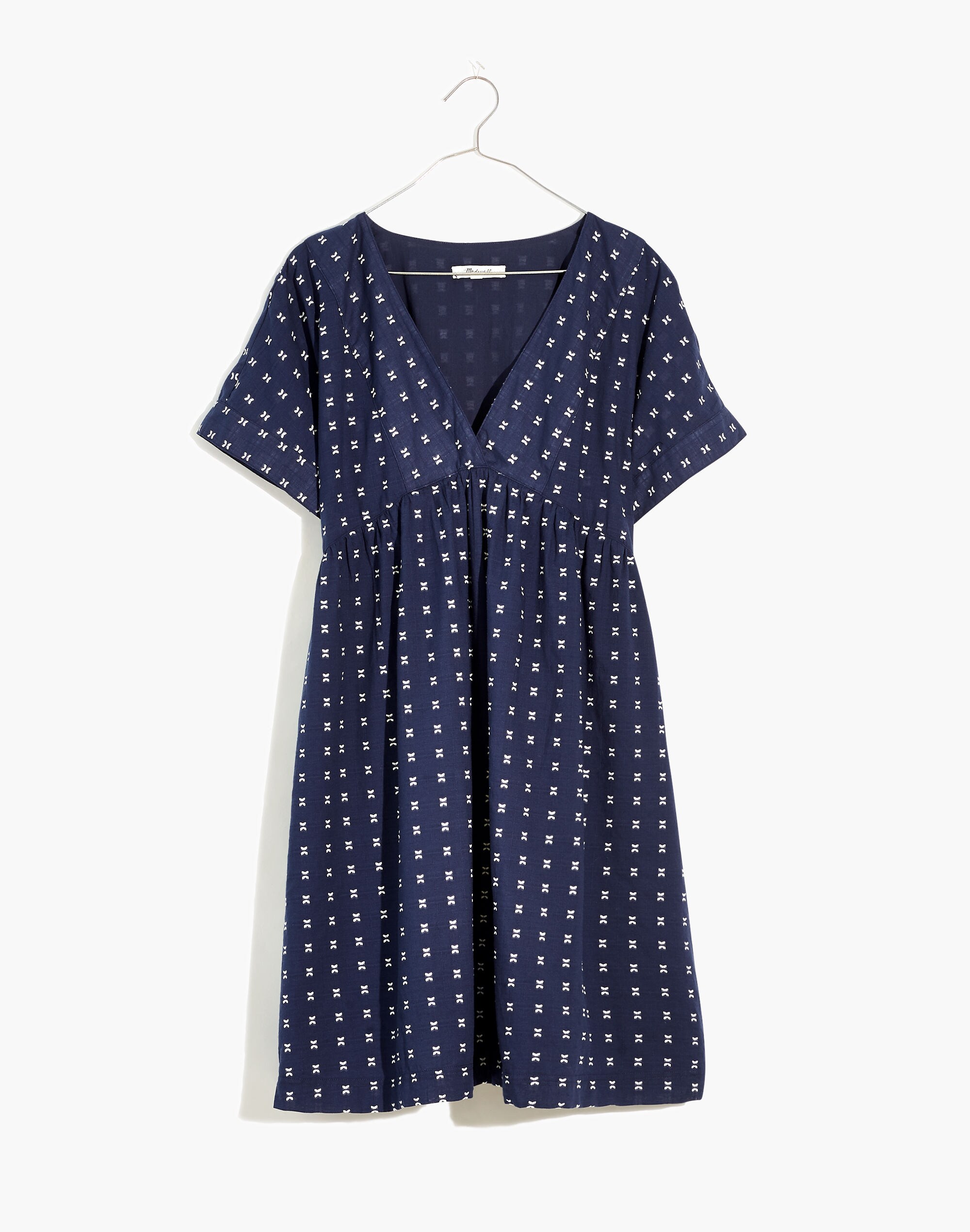 V-Neck Dolman-Sleeve Mini Dress Textured Dot | Madewell