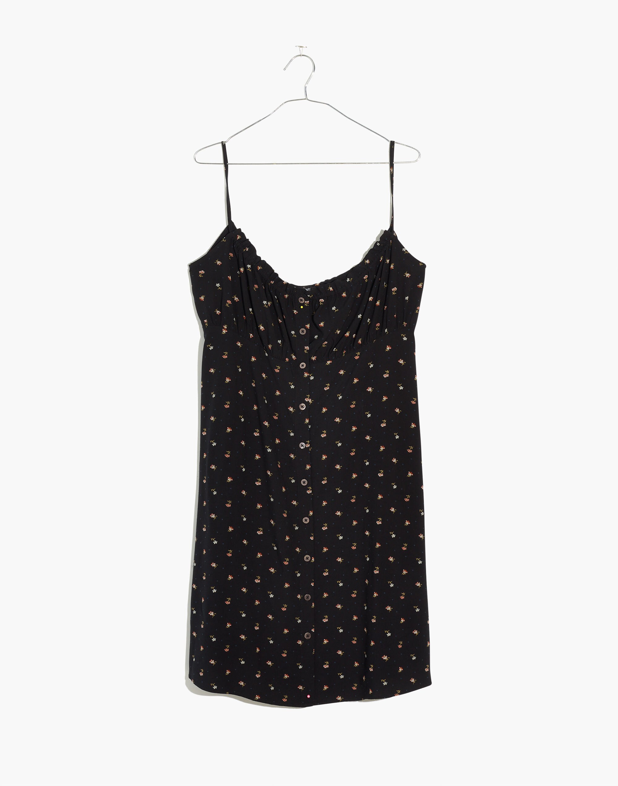 Tie-Back Button-Front Mini Dress Geodot Floral | Madewell