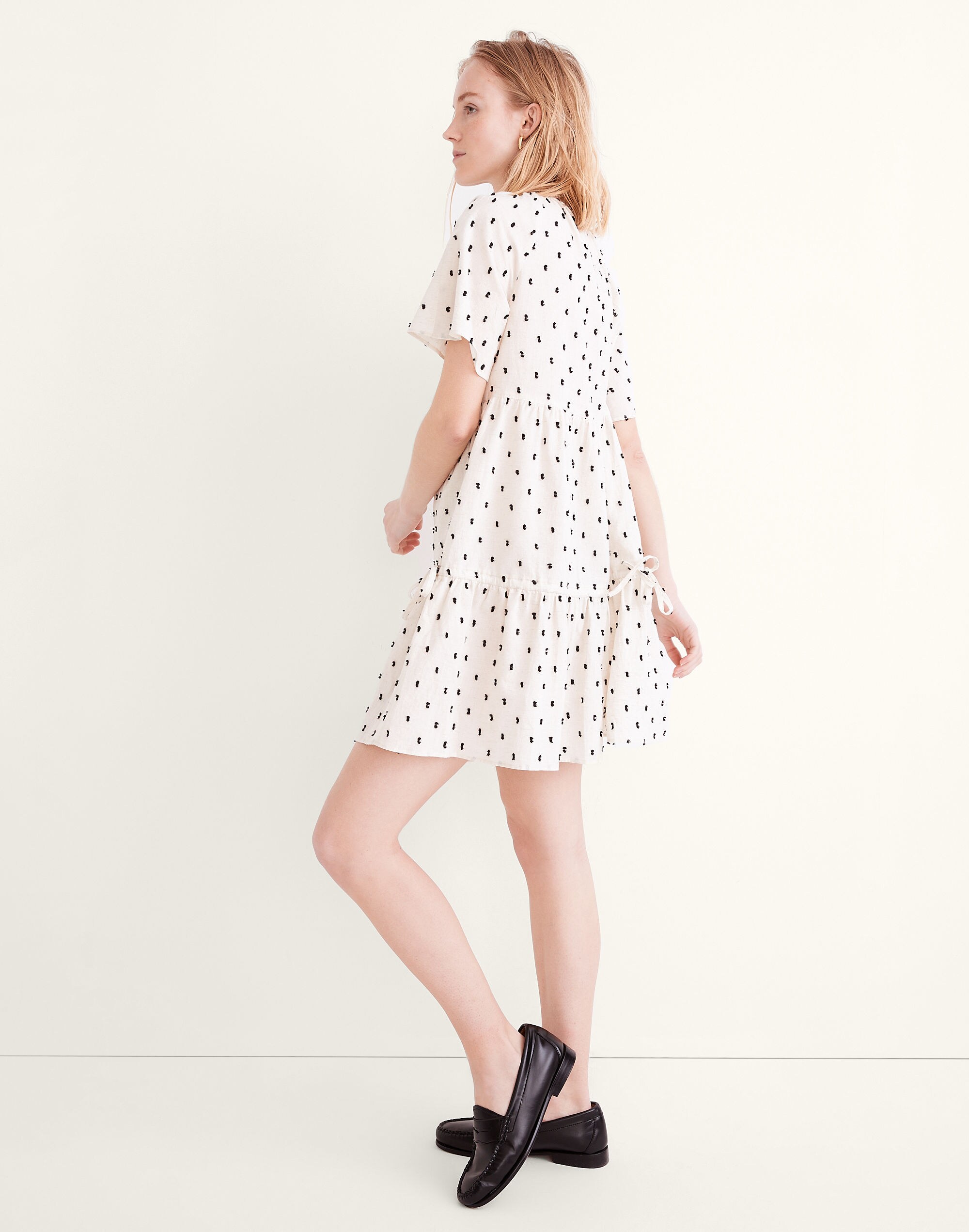 Cotton-Linen Lorelei Mini Dress Clip Dot | Madewell