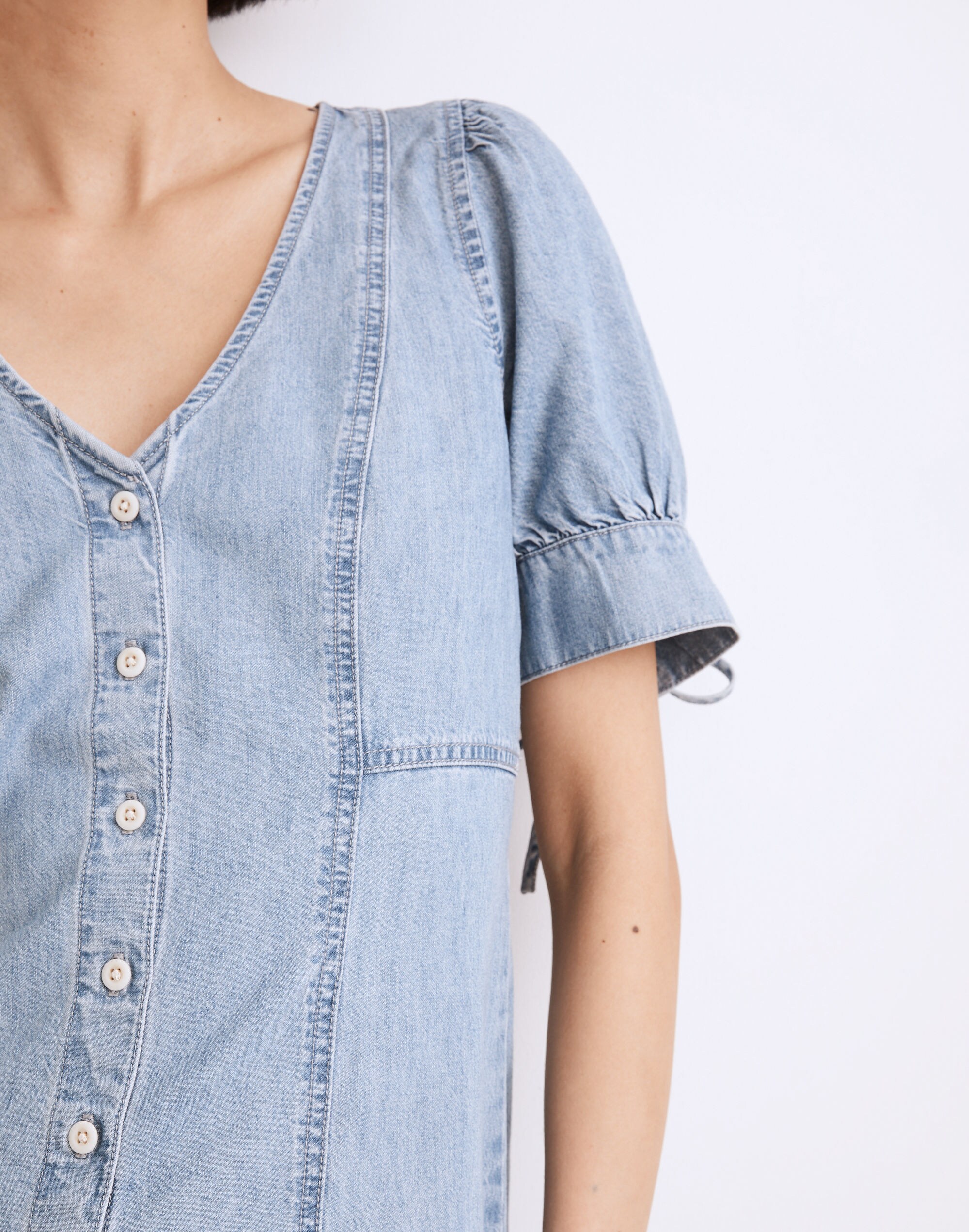 Button-Front Mini Dress: TENCEL™ Denim Edition | Madewell