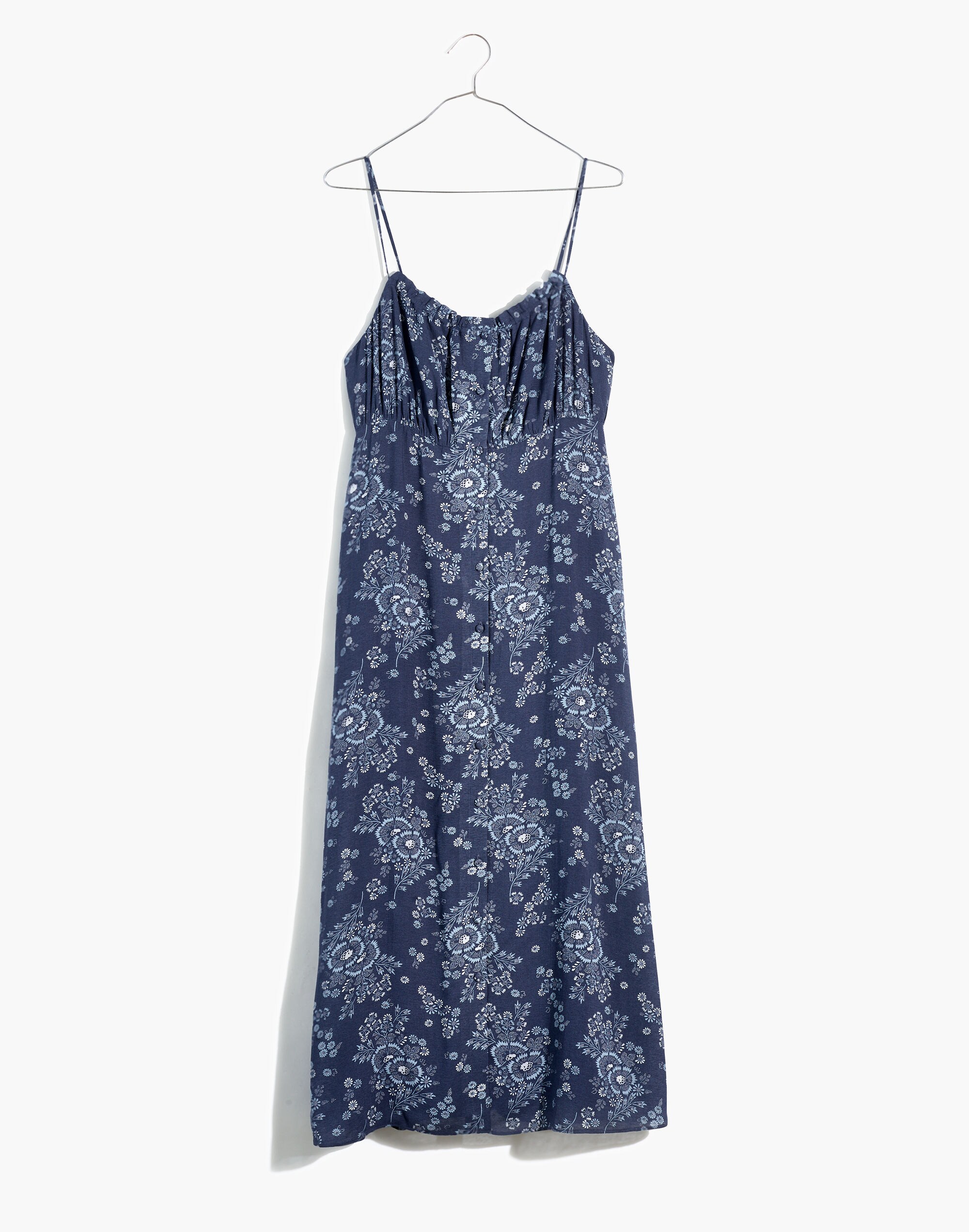 Tie-Back Button-Front Midi Dress in Archival Floral | Madewell