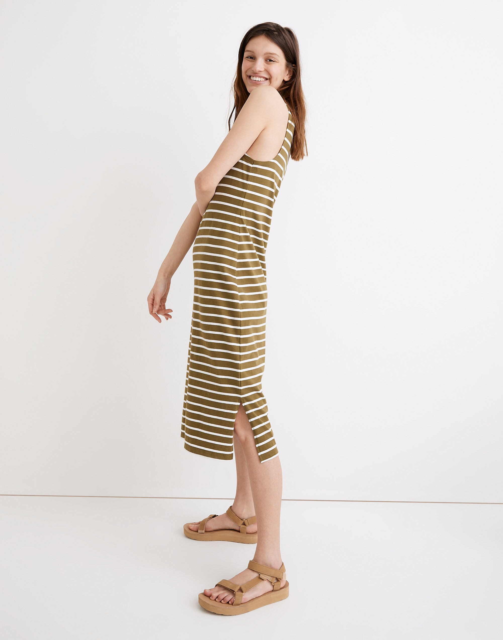 madewell striped tank dress