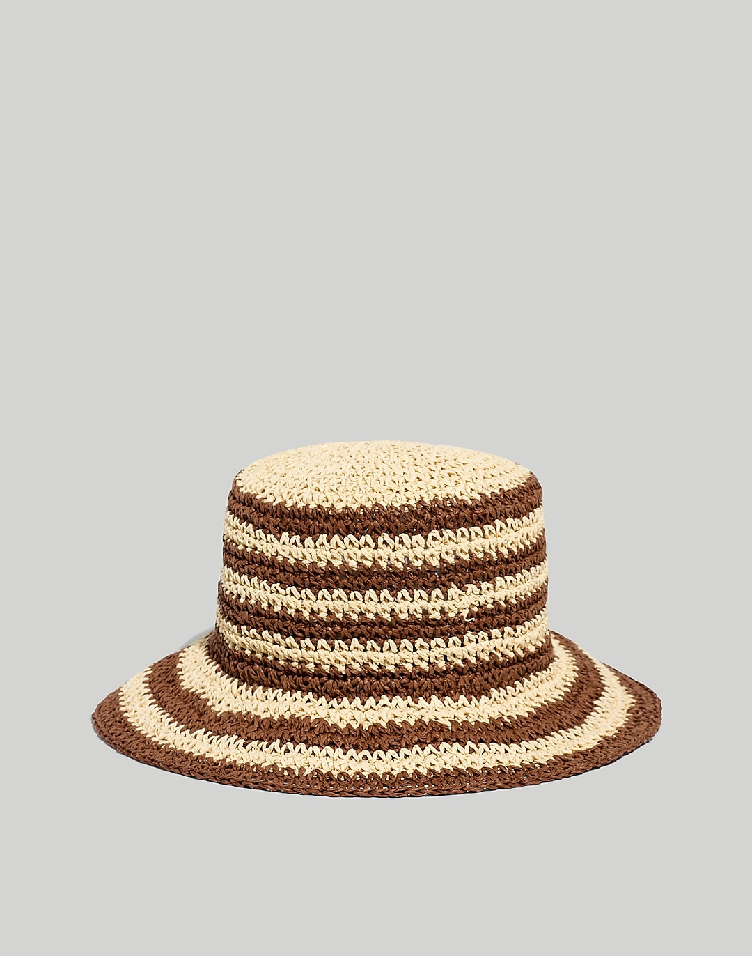 Madewell Straw Bucket Hat in Soft Mahogany - Size M-L