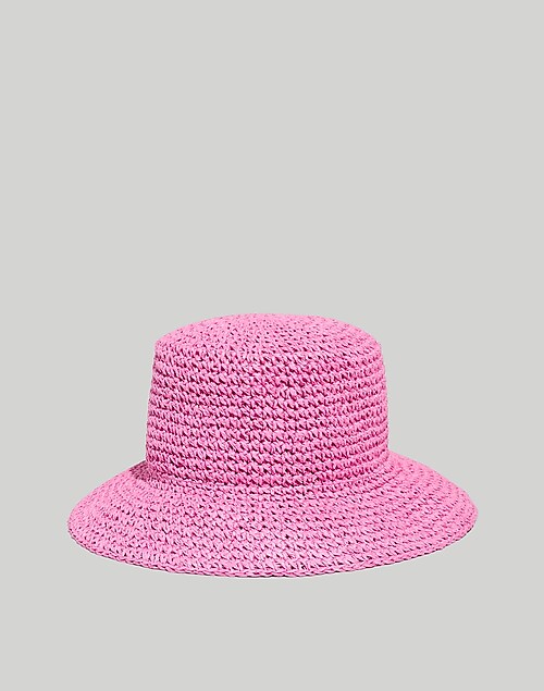 Madewell Straw Bucket Hat in Natural Multi