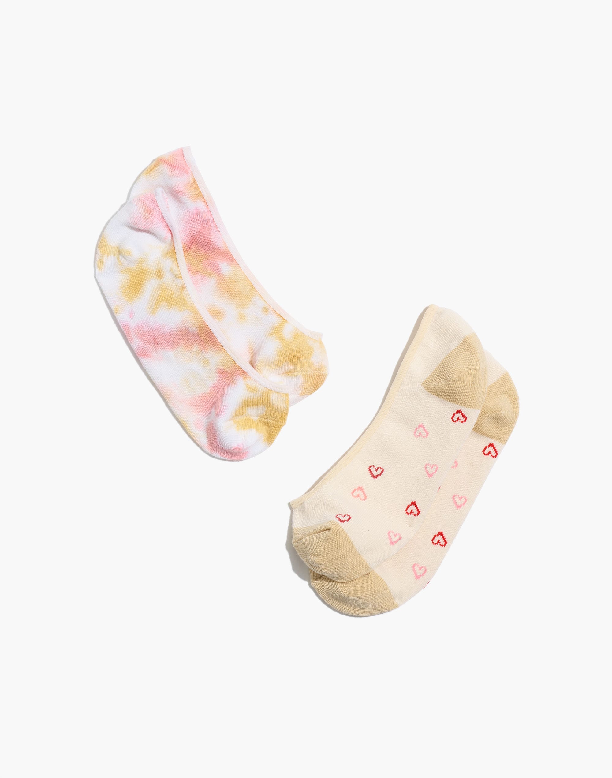 Two-Pack Open Hearts Tie-Dye Low-Profile Socks | Madewell